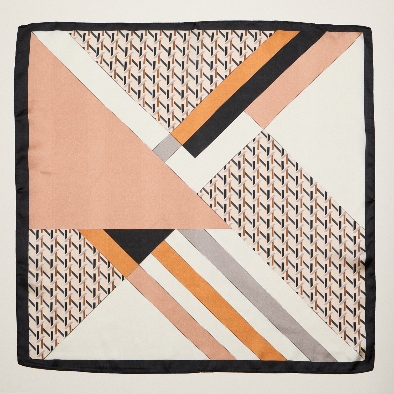 Geometric Square Scarf – Modern Abstract Print with Contrast Border
