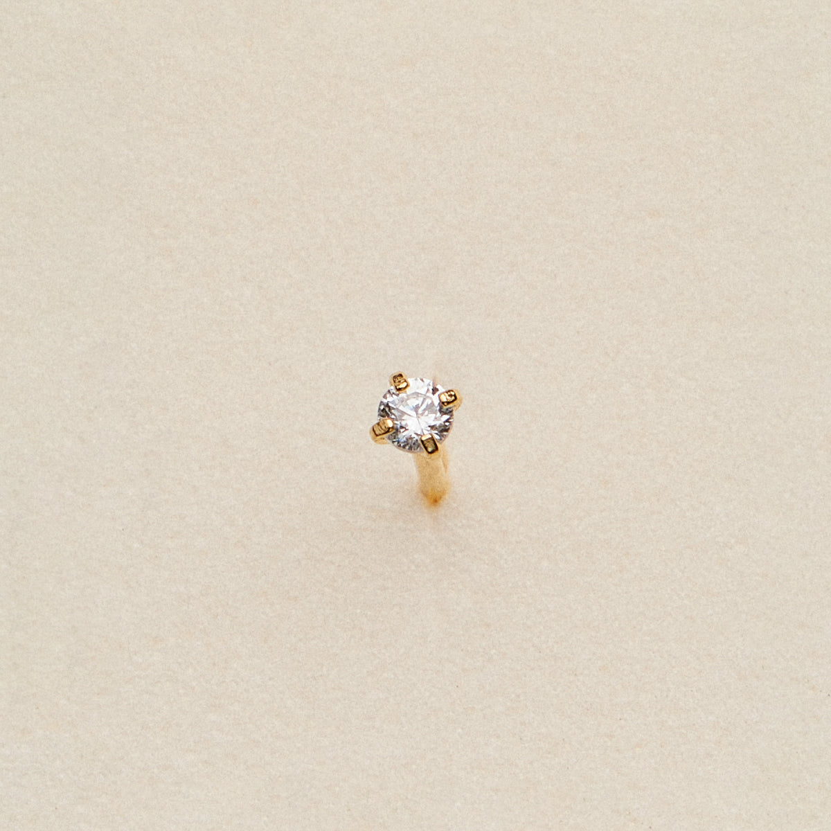 Gold Dipped CZ Drop Nose Stud | Dainty Crystal Nose Ring