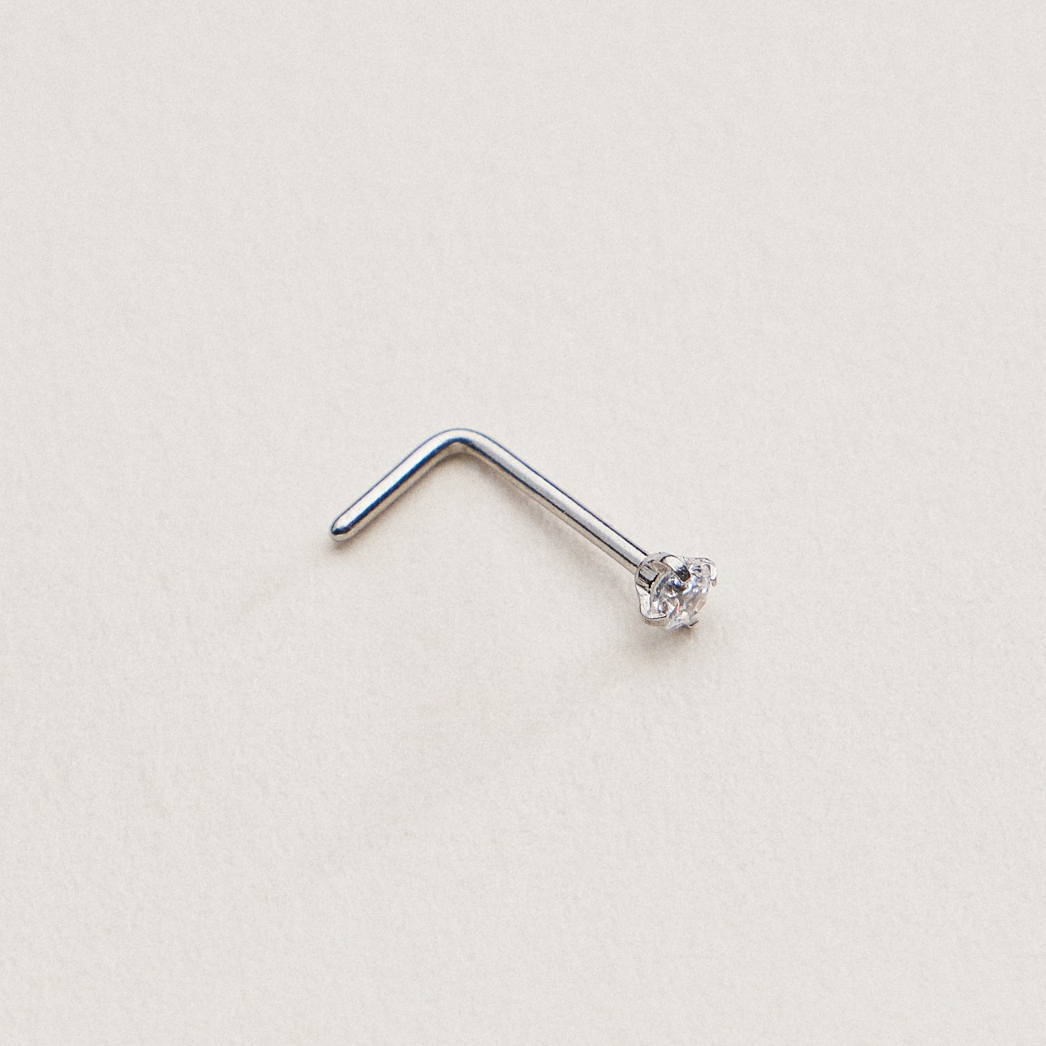Gold Dipped CZ Drop Nose Stud | Dainty Crystal Nose Ring