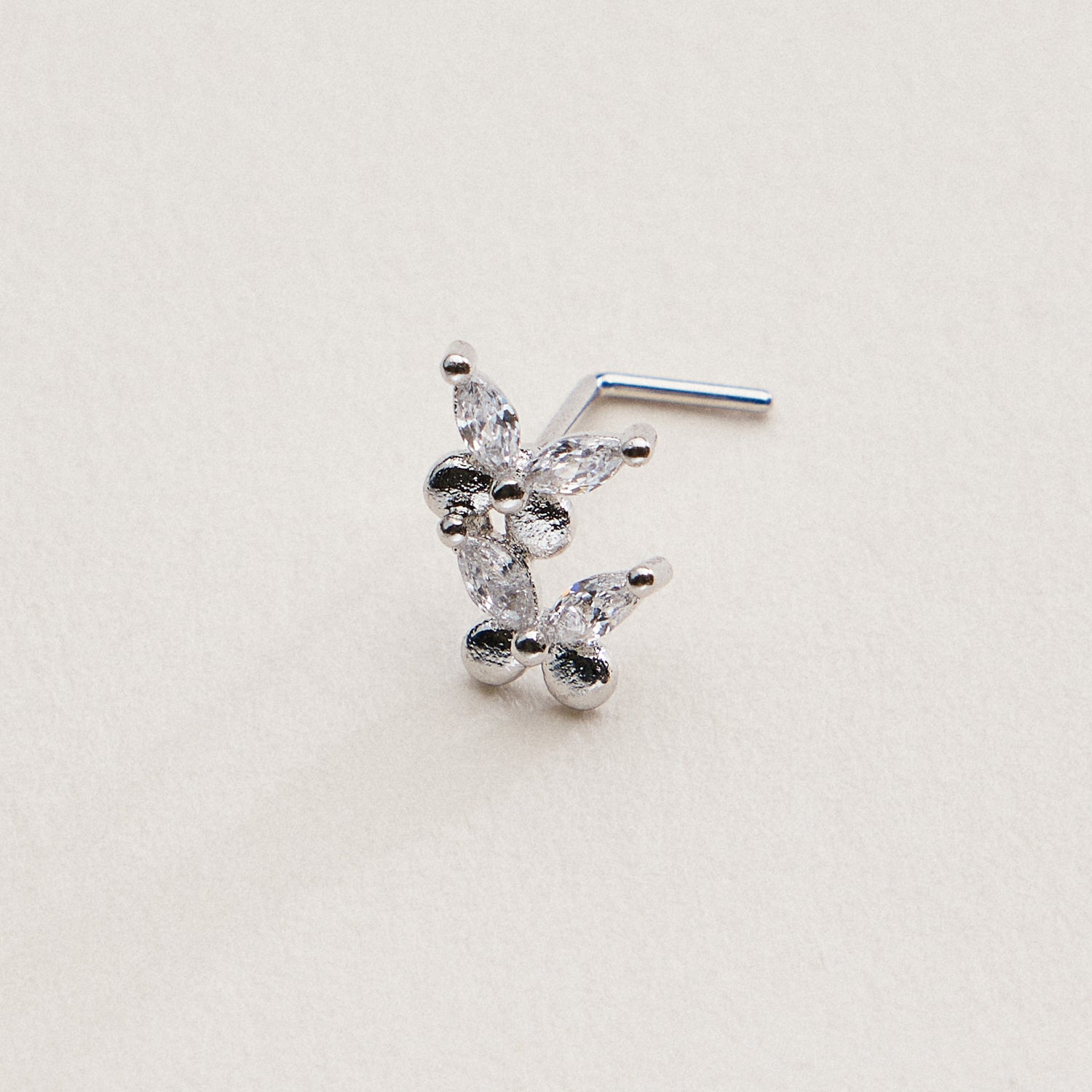 Double Floral Cluster | CZ Nose Stud