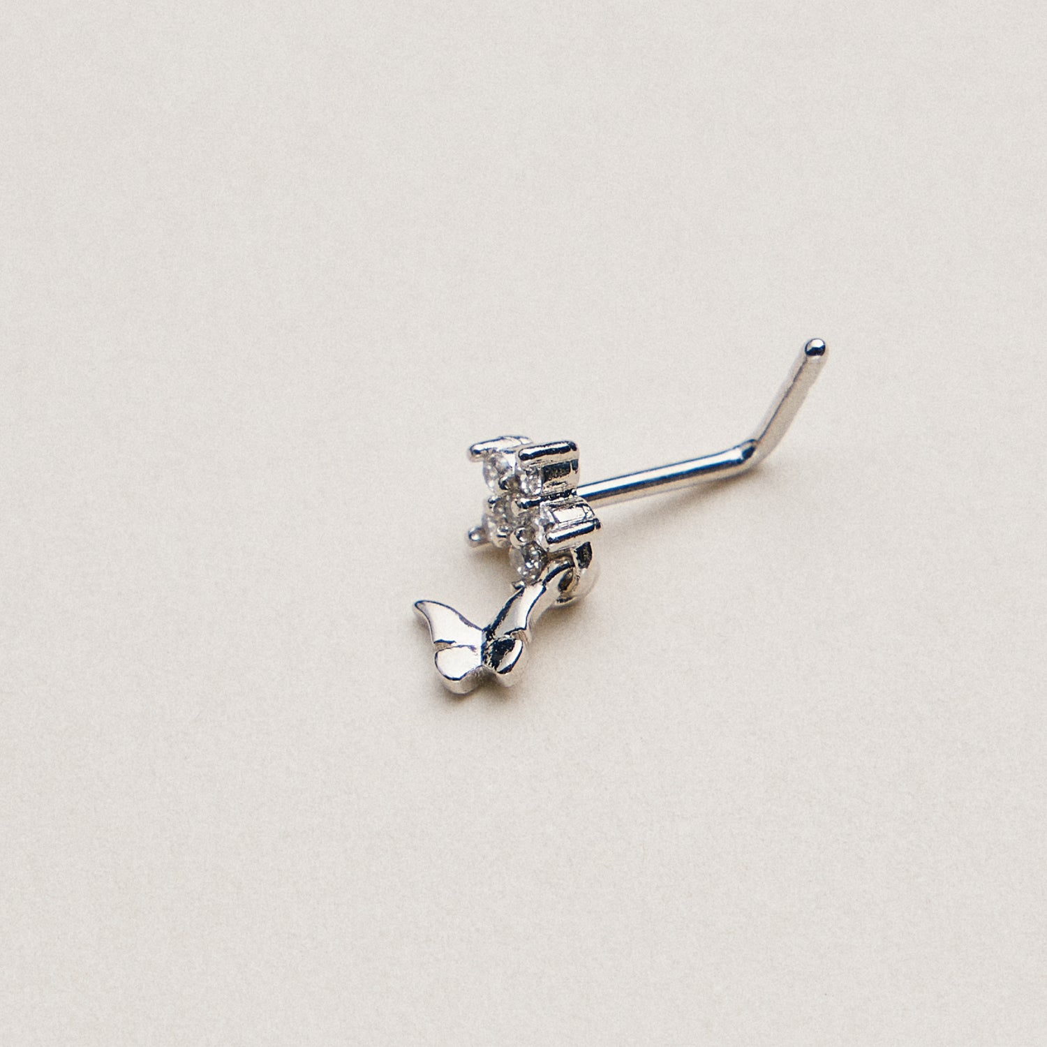 CZ Star Drop Butterfly | Nose Stud