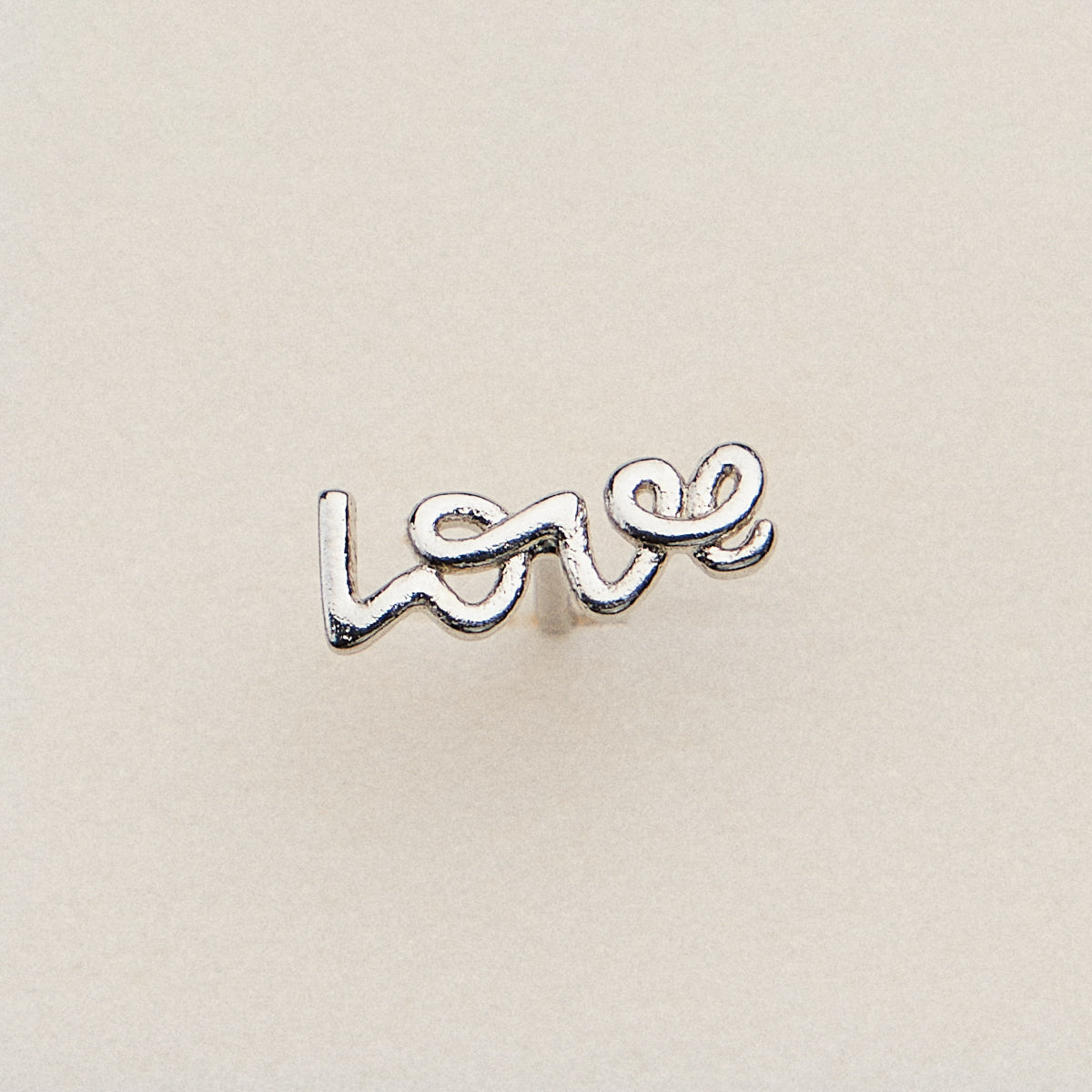 Gold Dipped Love Script Nose Stud | Minimalist Nose Ring