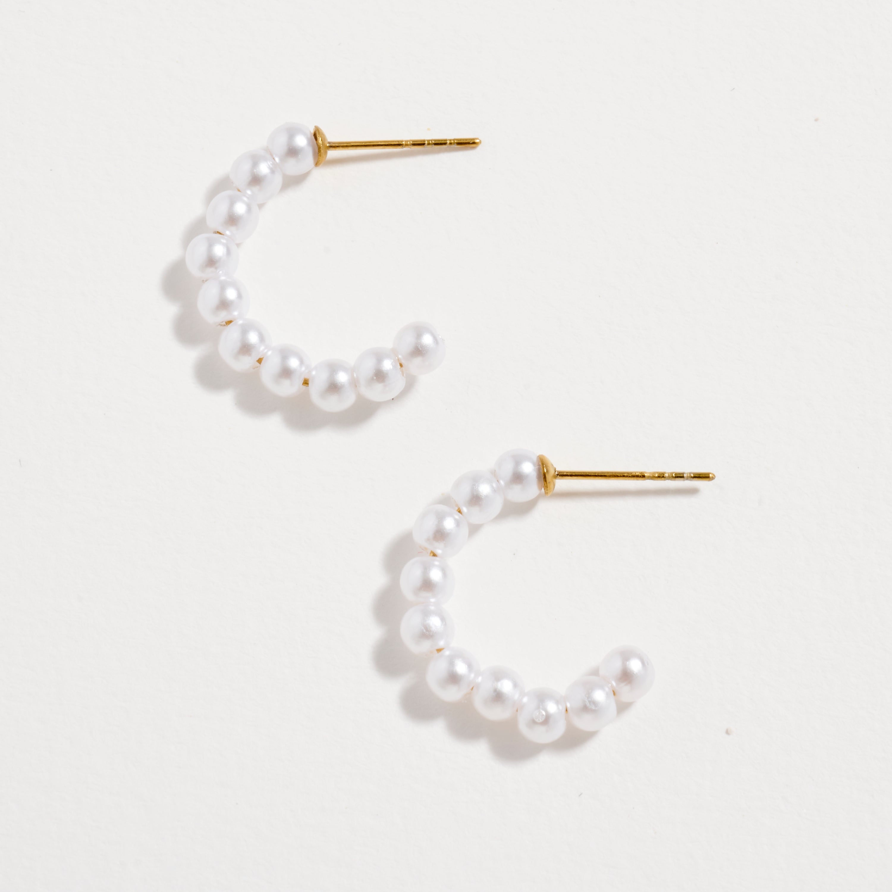 Stainless Steel Pearl Hoop Earrings – Hypoallergenic & Tarnish Free