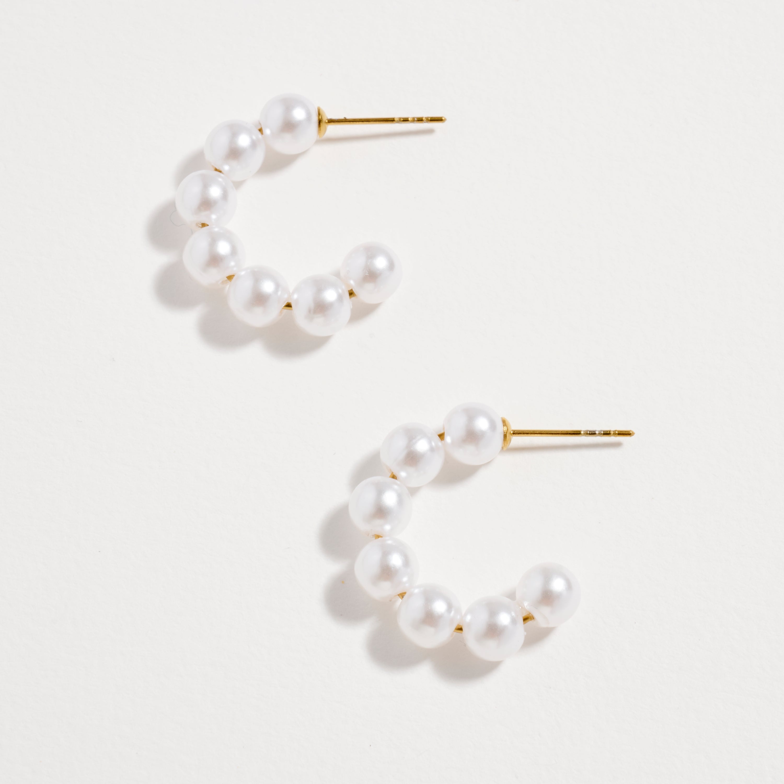 Stainless Steel Pearl Hoop Earrings – Hypoallergenic & Tarnish Free