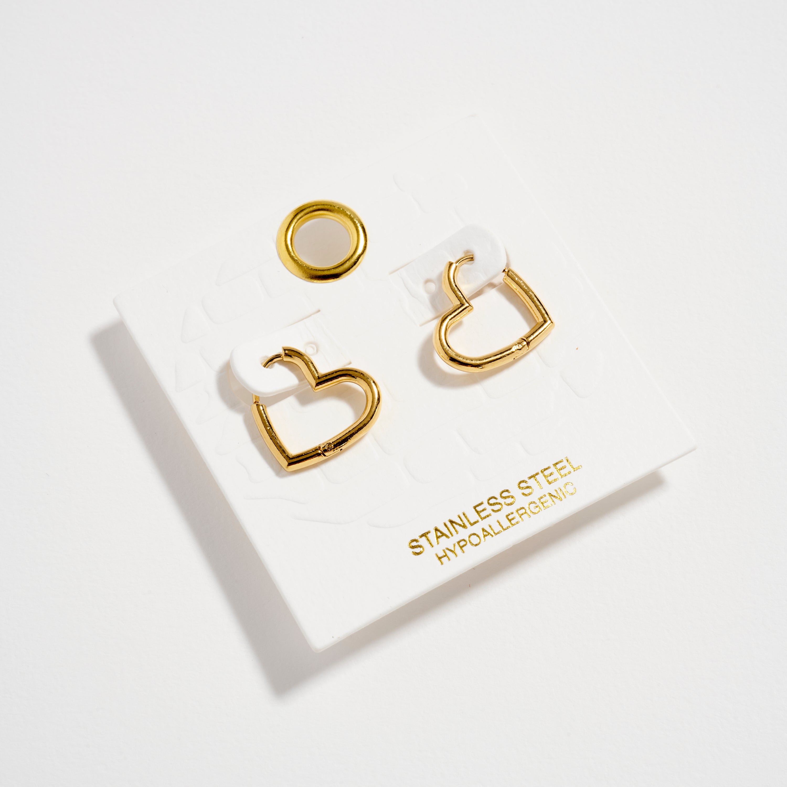 Stainless Steel Heart Hoop Earrings – Hypoallergenic & Tarnish Free