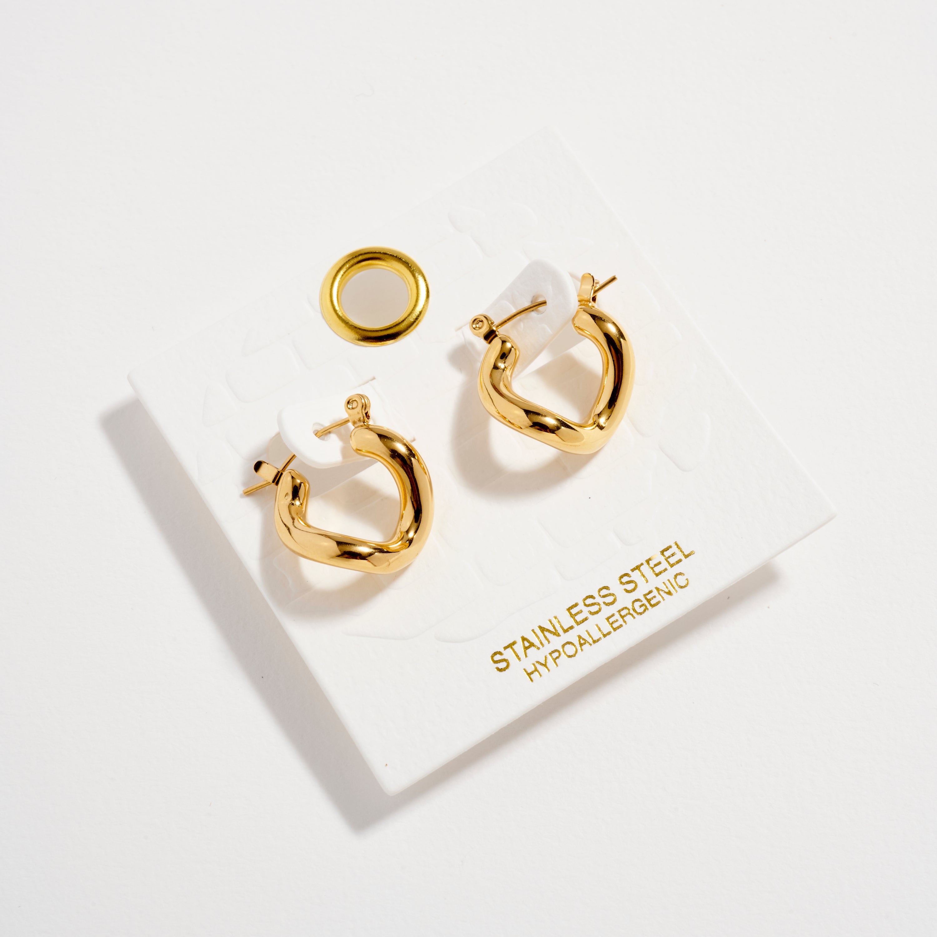 Stainless Steel Twisted Hoop Earrings – Hypoallergenic & Tarnish Free