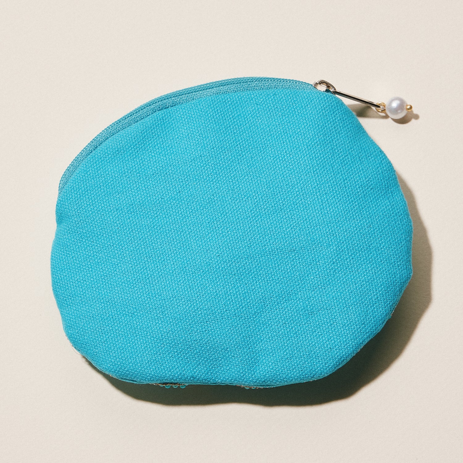Beaded Spiral Seashell Coin Purse | Pearl Embellished Zip Pouch