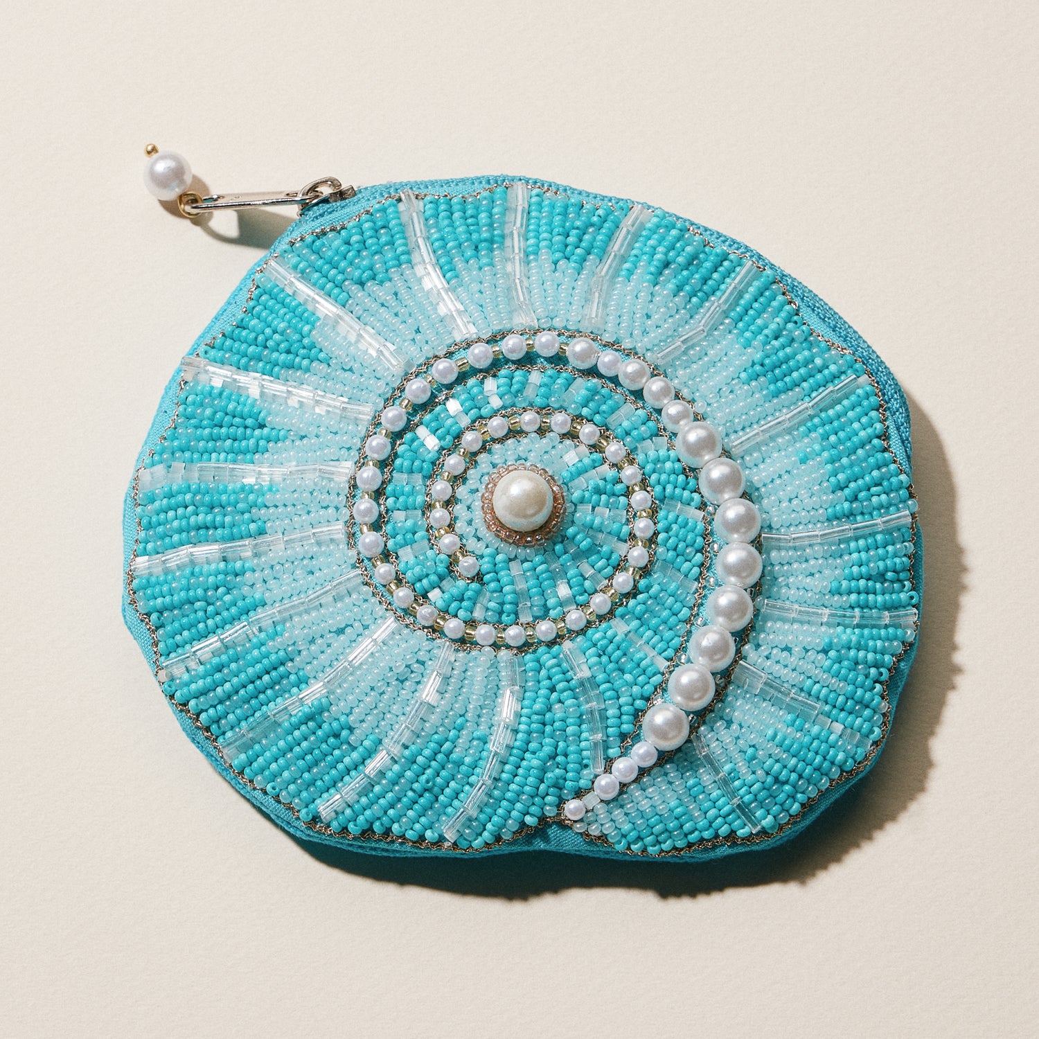 Beaded Sealife Coin Purse Collection | Coastal Shell Zip Pouch