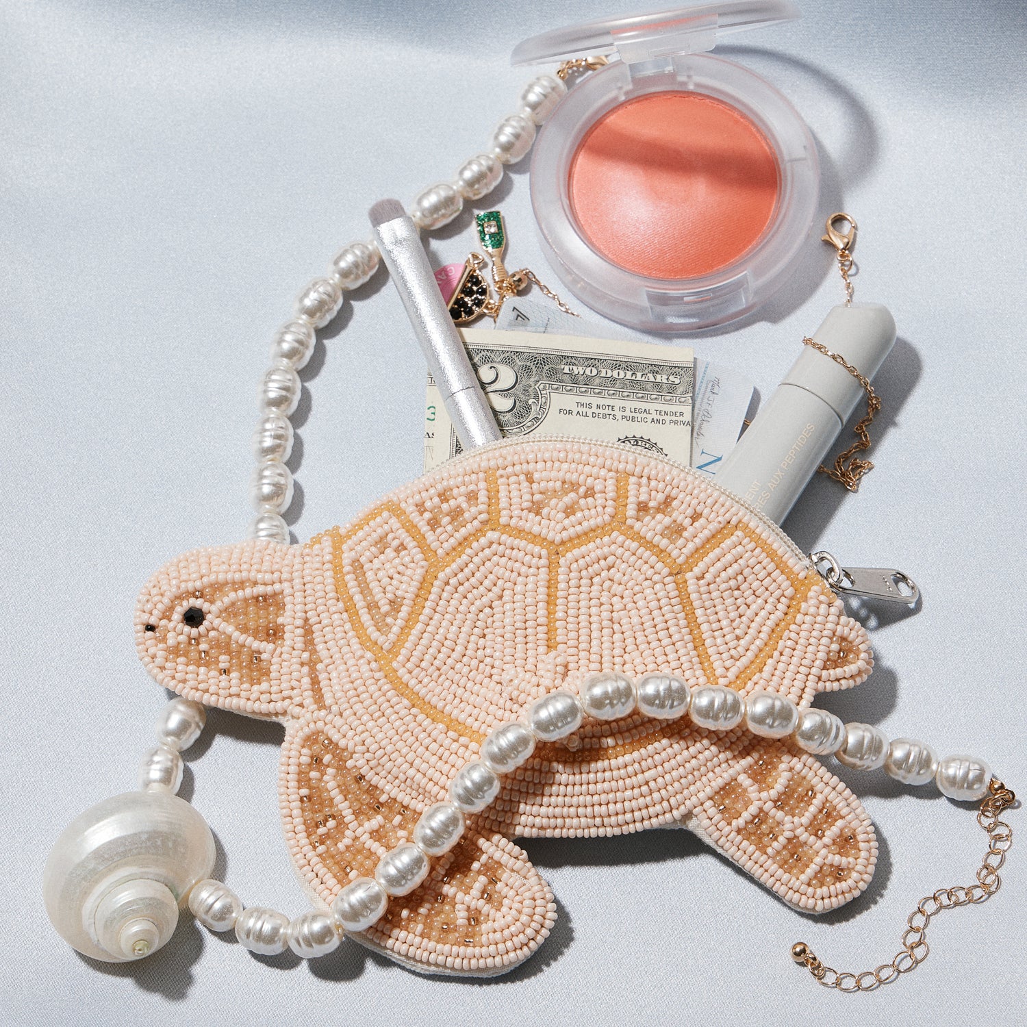 Beaded Sea Turtle Coin Purse | Coastal Zip Pouch