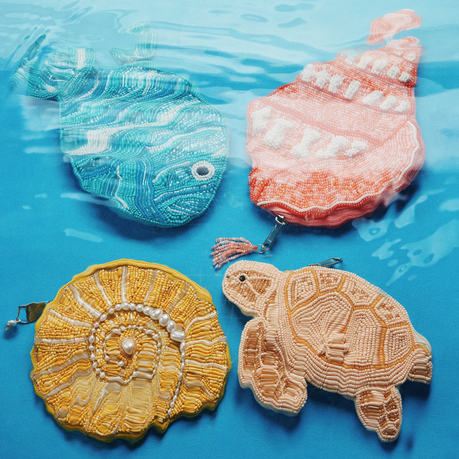 Beaded Tropical Nemo Fish Coin Purse | Coastal Zip Pouch