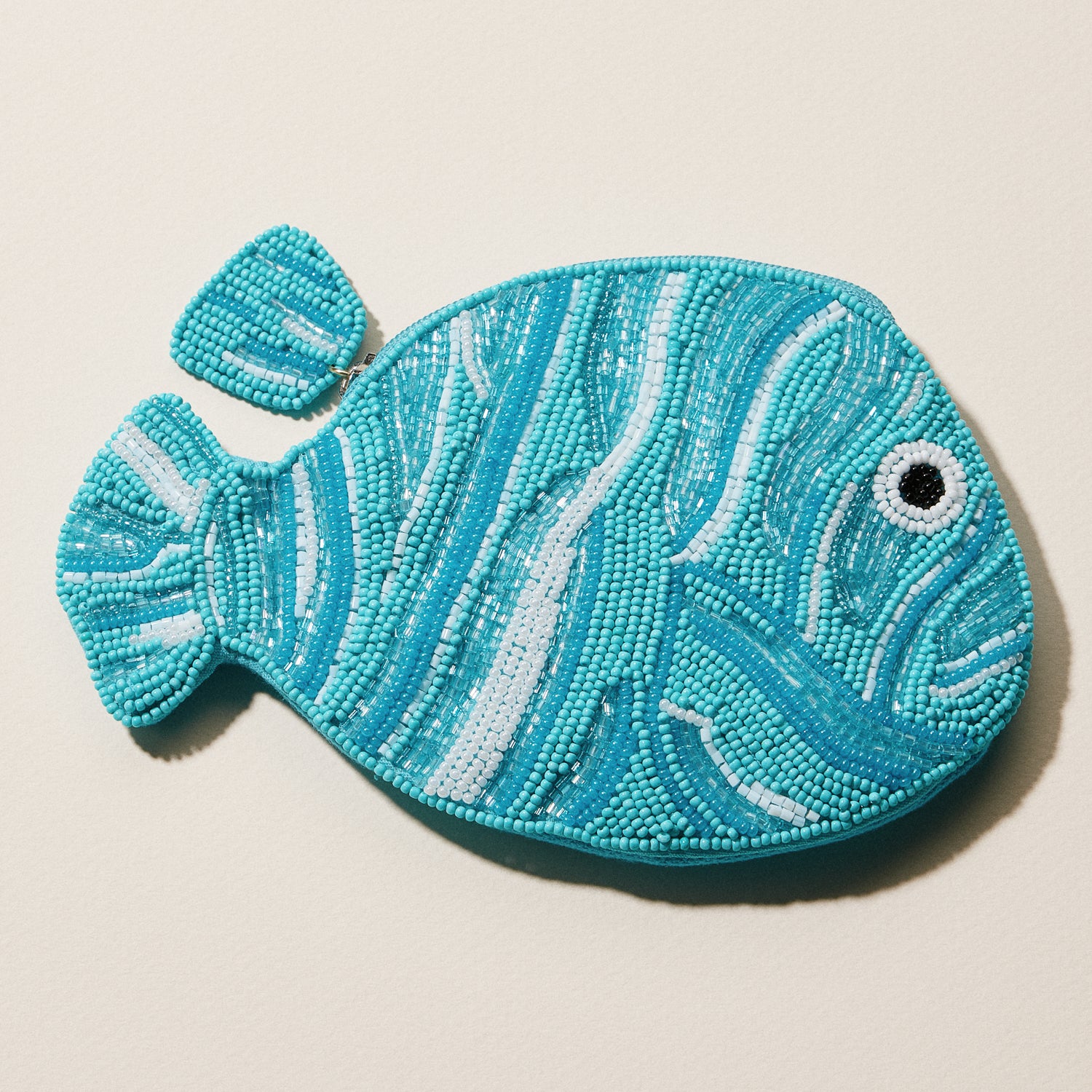 Beaded Tropical Nemo Fish Coin Purse | Coastal Zip Pouch
