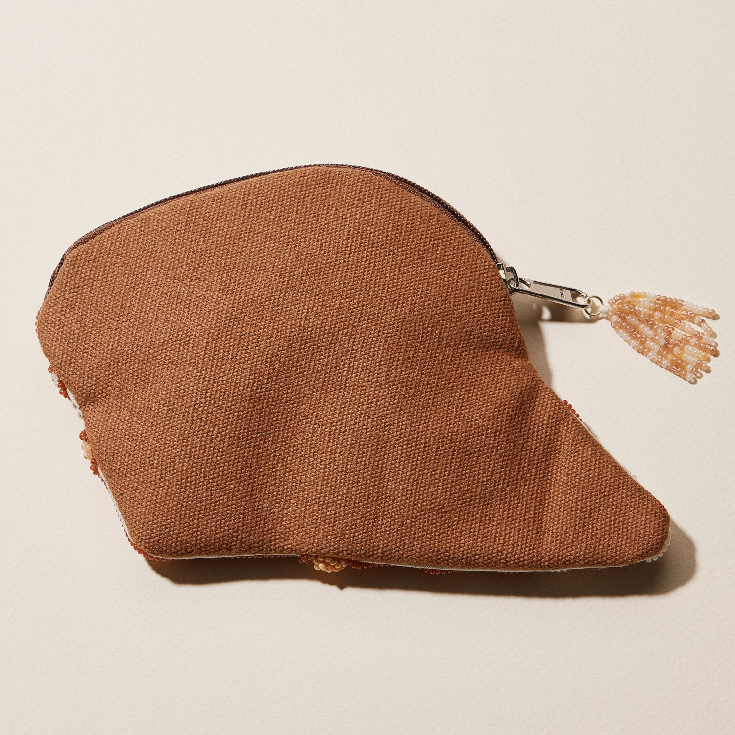 Beaded Conch Seashell Coin Purse | Coastal Shell Zip Pouch