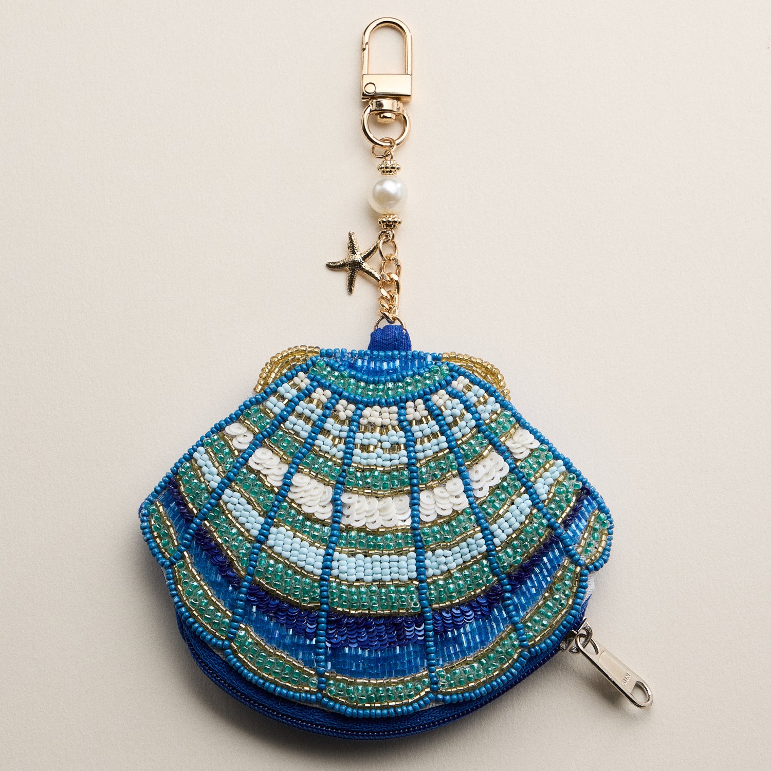 Beaded Sealife Coin Purse Collection | Coastal Shell Zip Pouch
