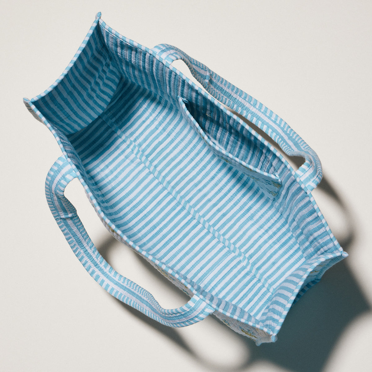Blue and White Indian Quilted Tote Bag | Large Handmade Block Print Cotton Bag