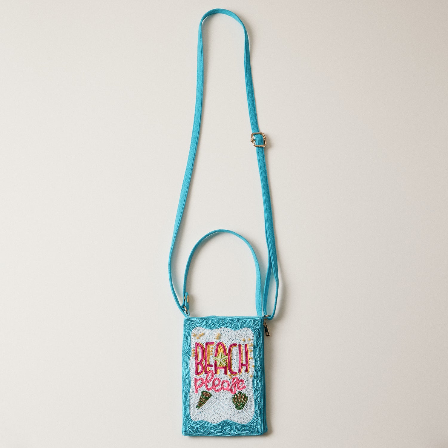 Seed Beaded Tropical Crossbody Phone Bag | Multifunctional Zipper Bag