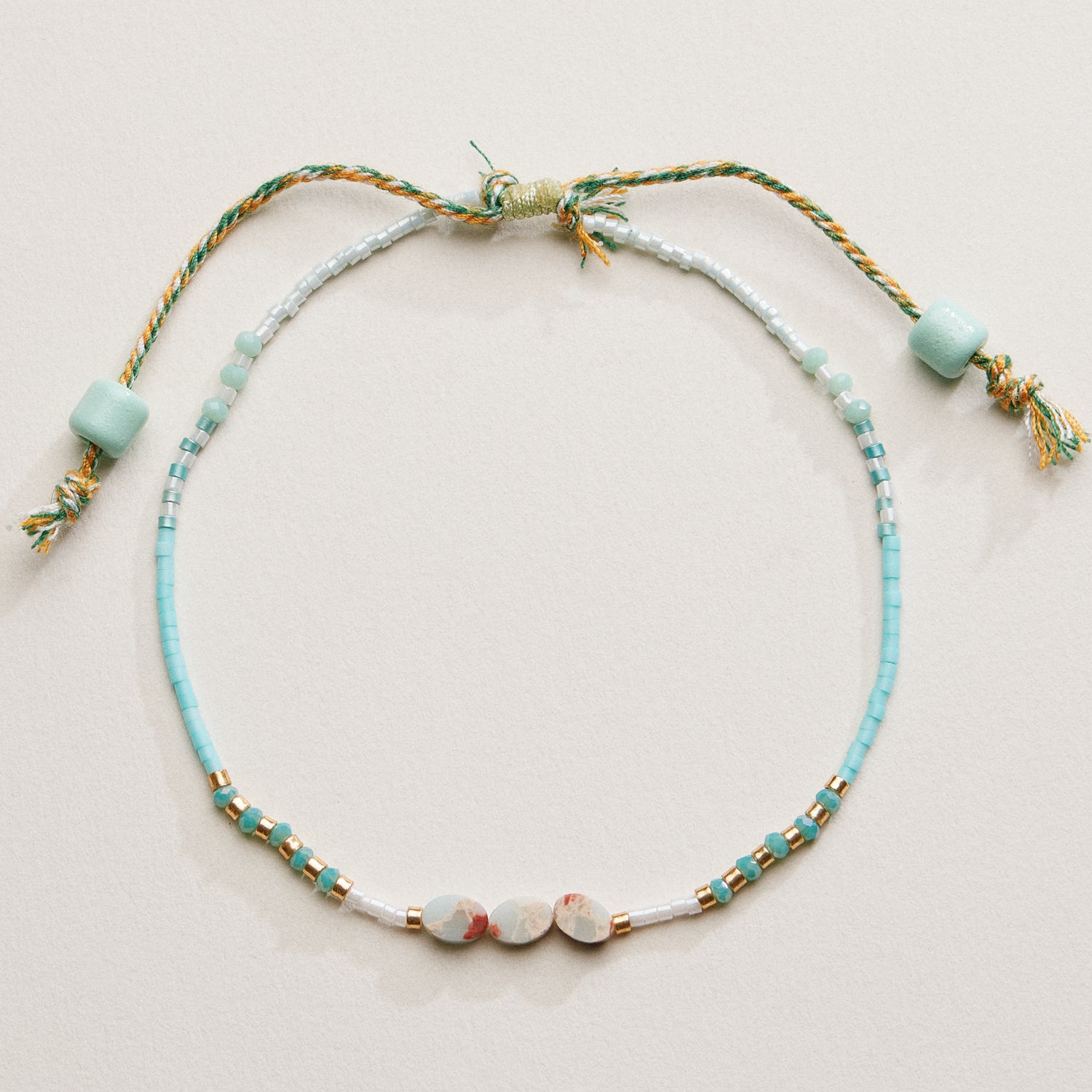 Beaded Adjustable Cord Anklet | Minimal Style
