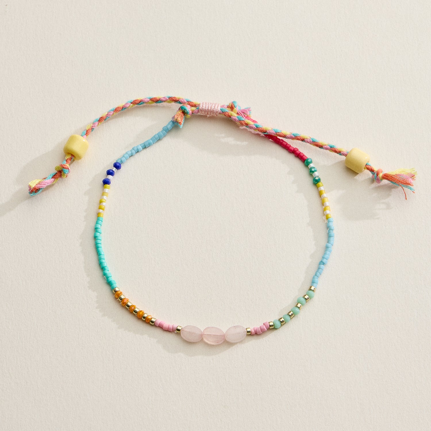 Beaded Adjustable Cord Anklet | Minimal Style