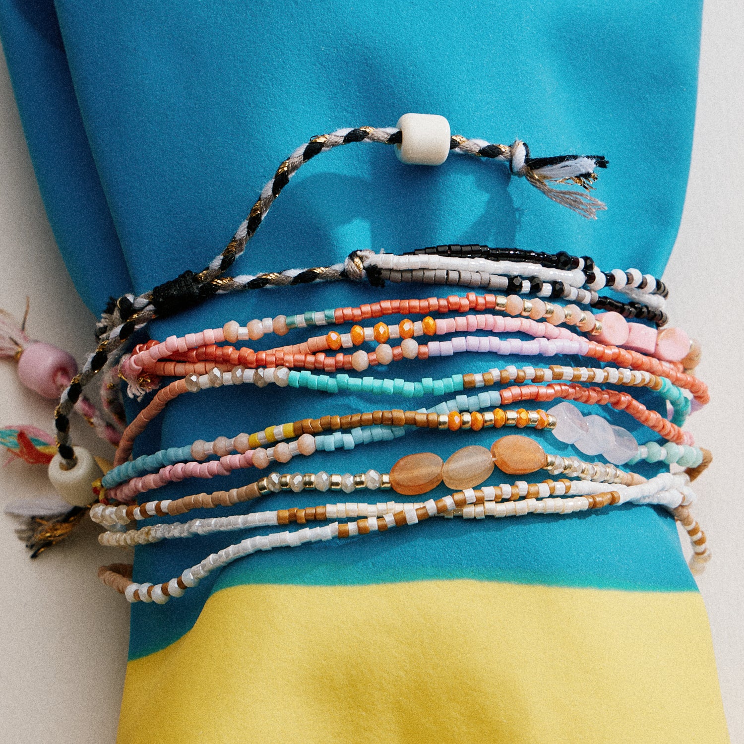 Multi Layer Seed Bead Bracelet | Adjustable Boho Friendship Bracelet