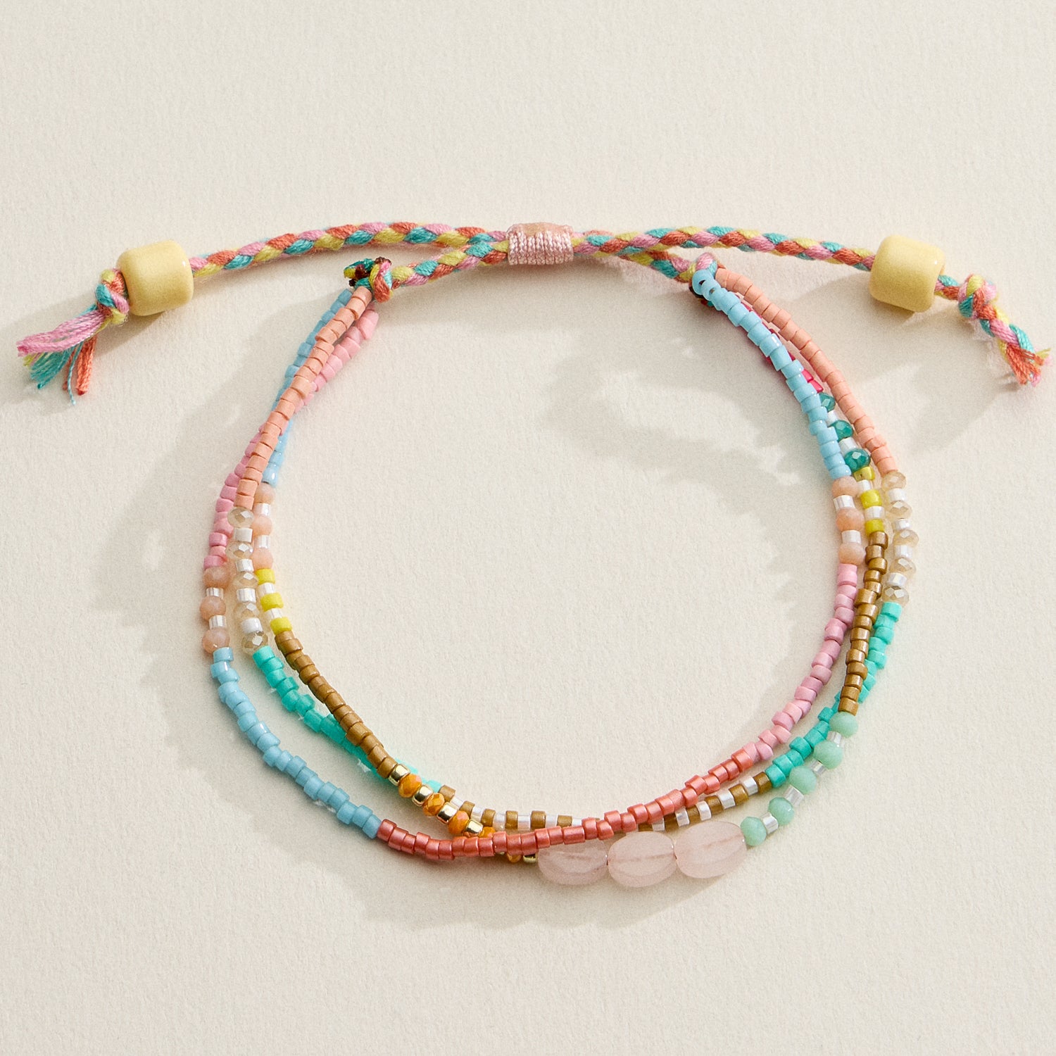 Multi Layer Seed Bead Bracelet | Adjustable Boho Friendship Bracelet