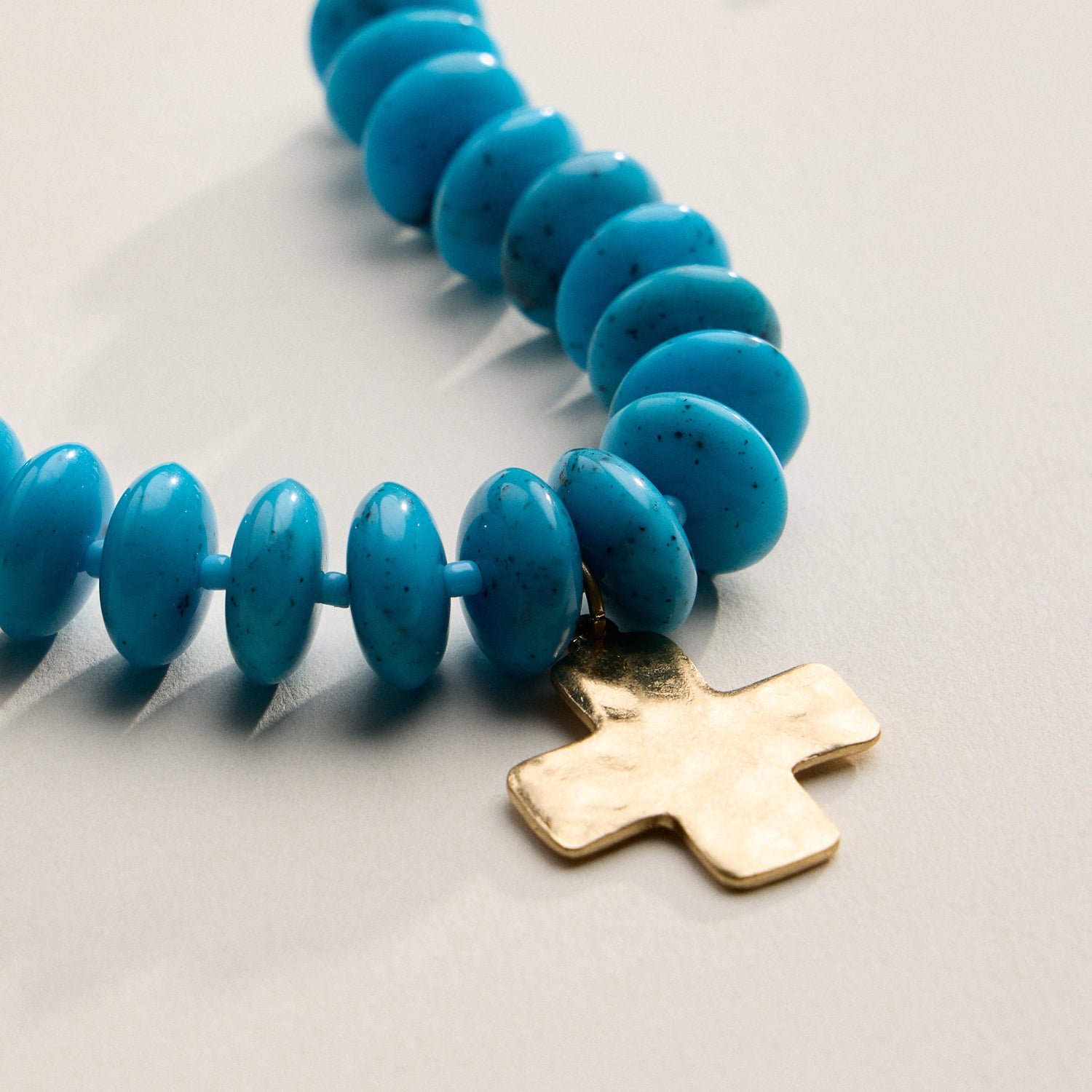 Beaded Cross Charm Bracelet | Colorful Bead Bracelet with Gold Cross Pendant