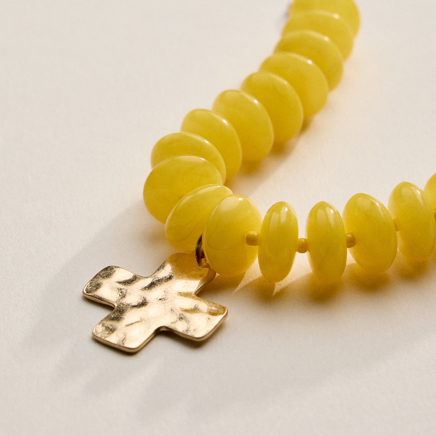 Beaded Cross Charm Bracelet | Colorful Bead Bracelet with Gold Cross Pendant