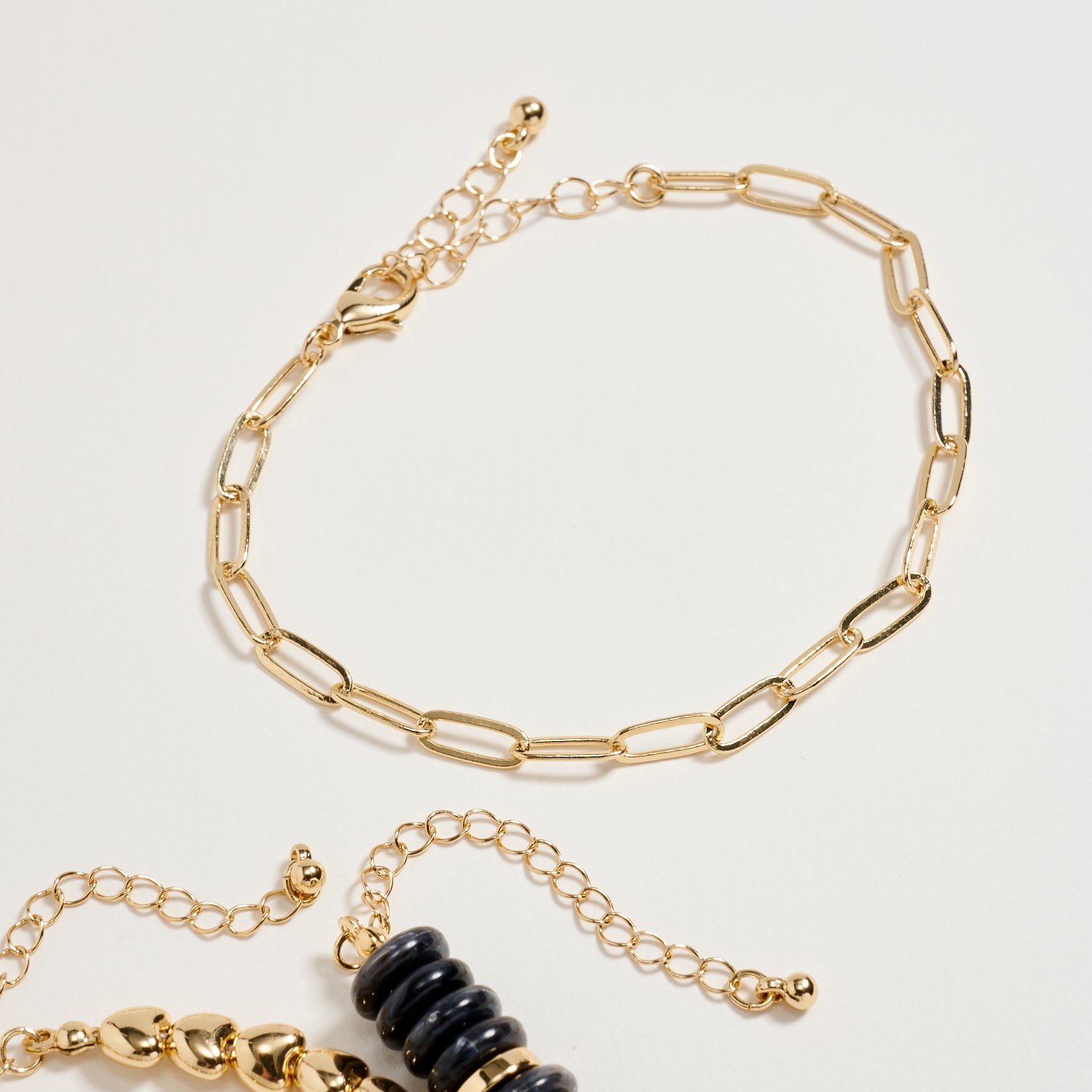 Gold Heart Charm Beaded Bracelet Set – Layered Chain & Colorful Disc Beads, Adjustable Stackable Wrist Jewelry for Women - Frem