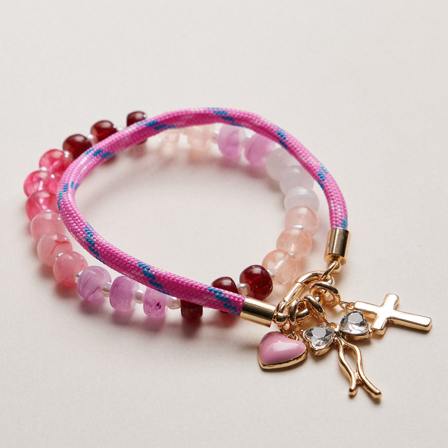 Beaded Rope Charm Bracelet Set | Summer Stack