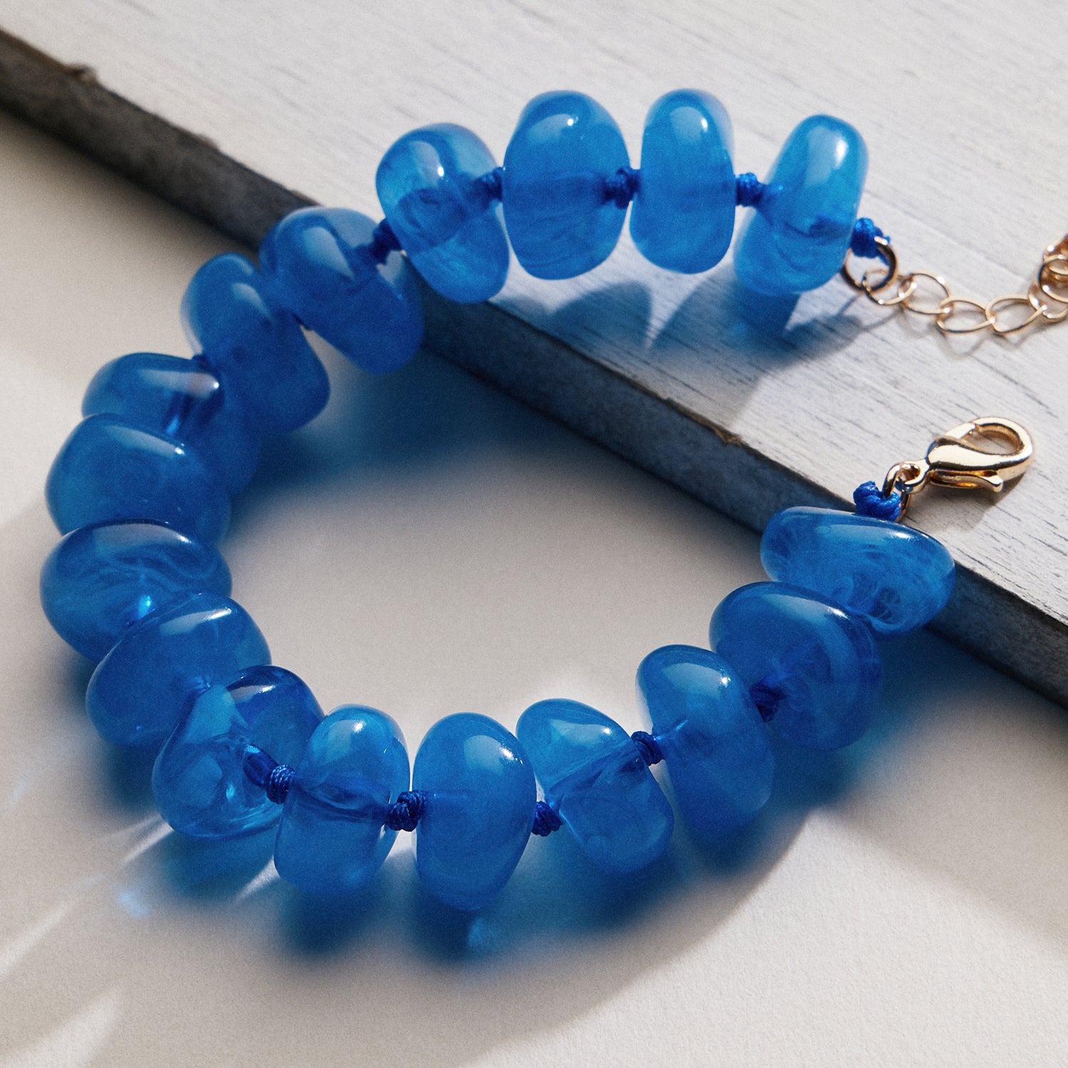Natural Stone Beaded Bracelet | Smooth Round Beads
