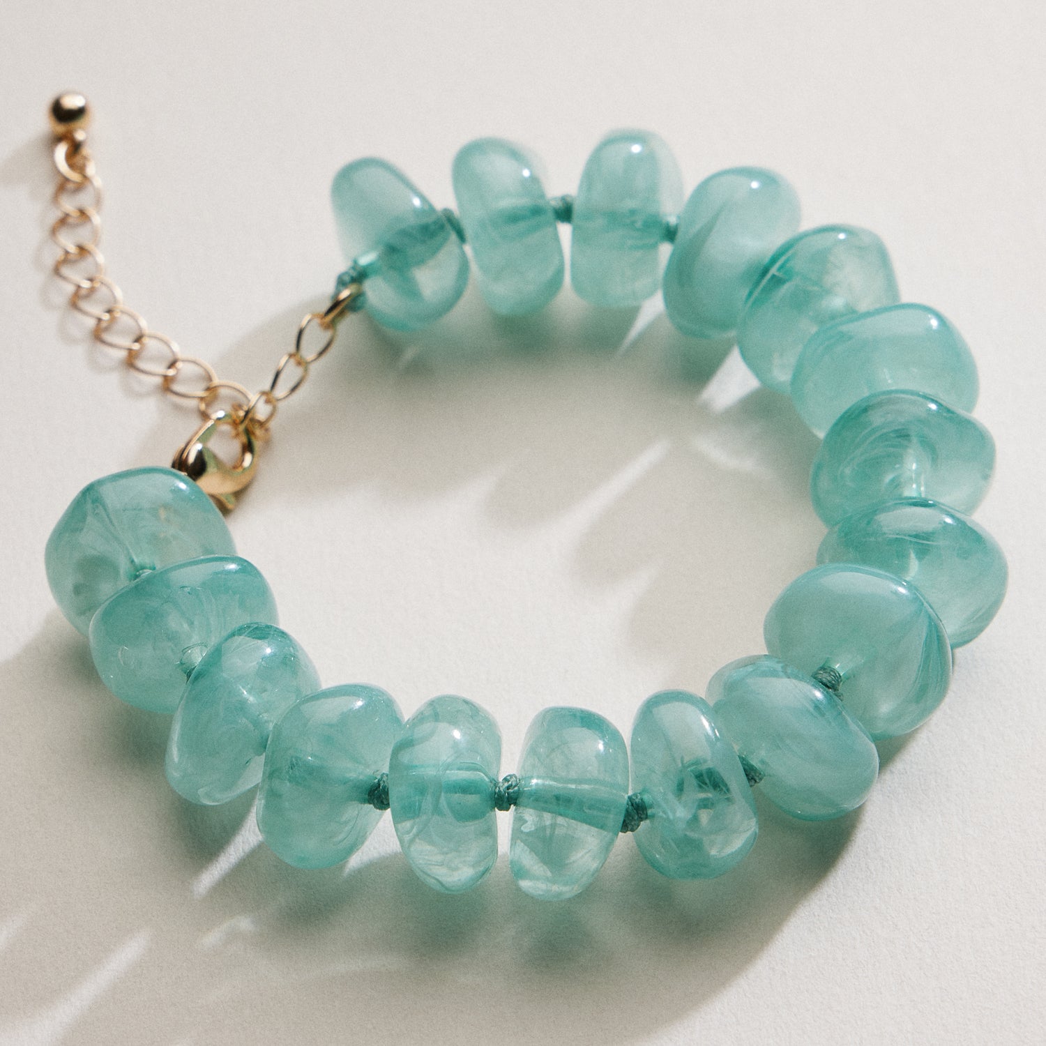 Natural Stone Beaded Bracelet | Smooth Round Beads