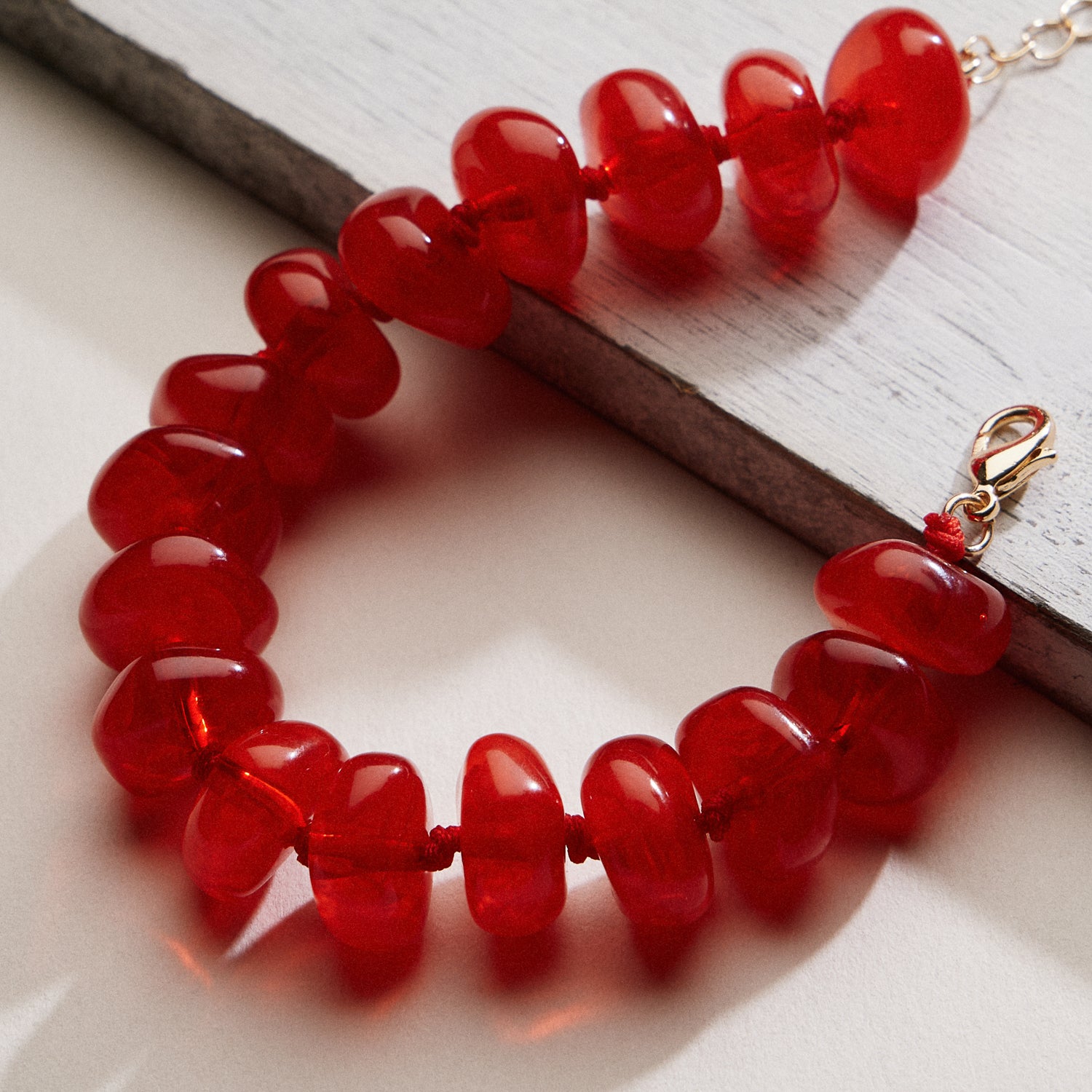 Natural Stone Beaded Bracelet | Smooth Round Beads