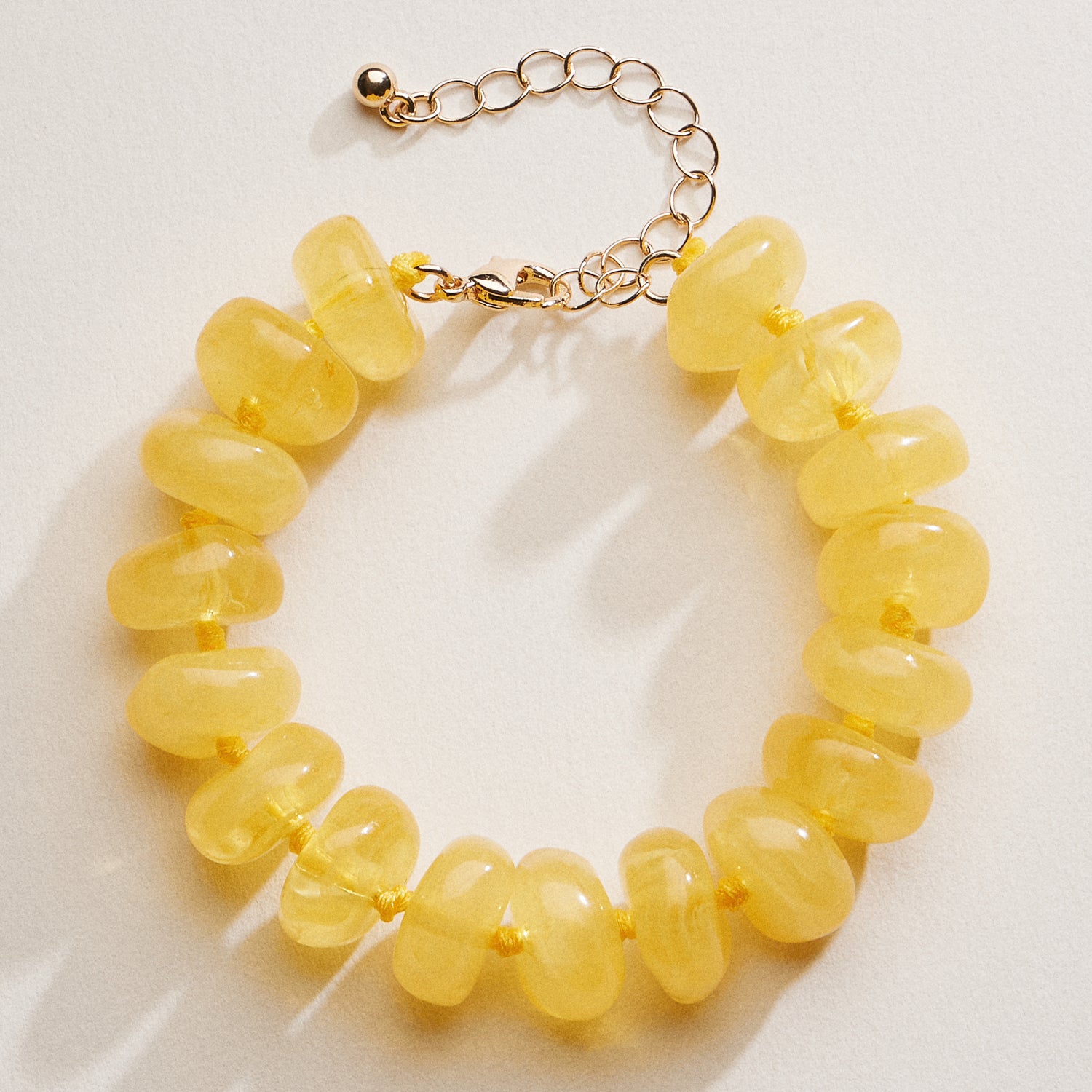Natural Stone Beaded Bracelet | Smooth Round Beads