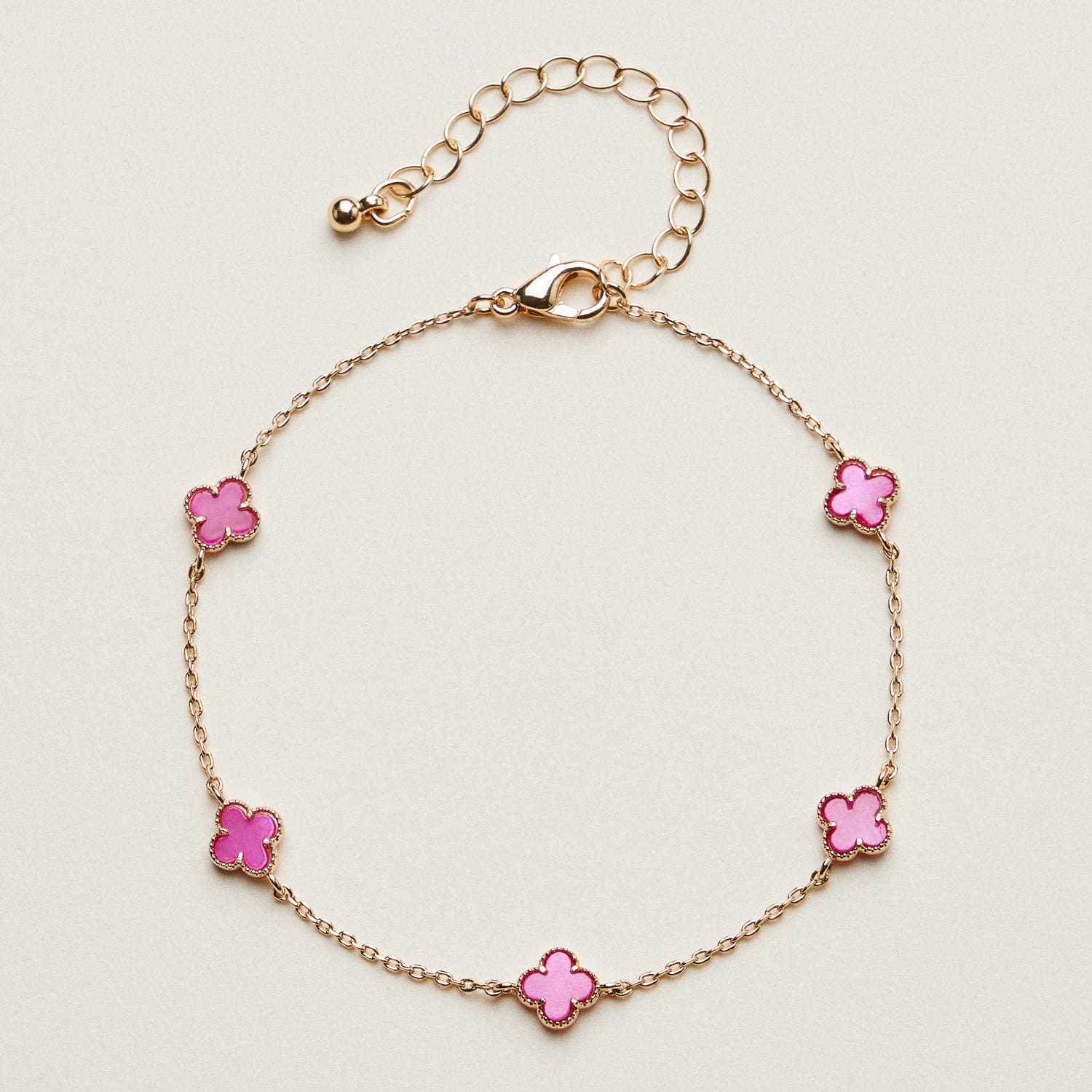 Mini Quatrefoil Station Bracelet | Delicate Multi Charm Jewelry