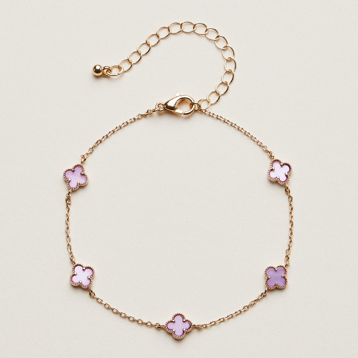 Mini Quatrefoil Station Bracelet | Delicate Multi Charm Jewelry