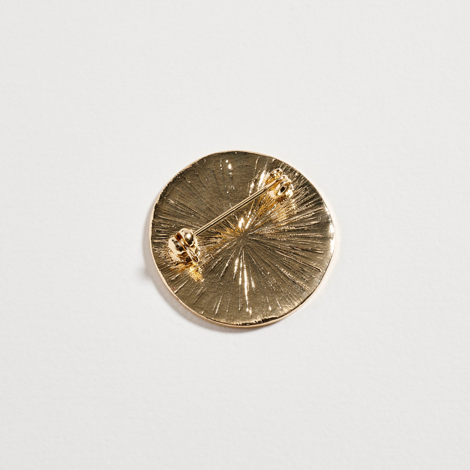 Gold Tone Orange Slice Brooch with Enamel Detail | Citrus Fruit Statement Pin