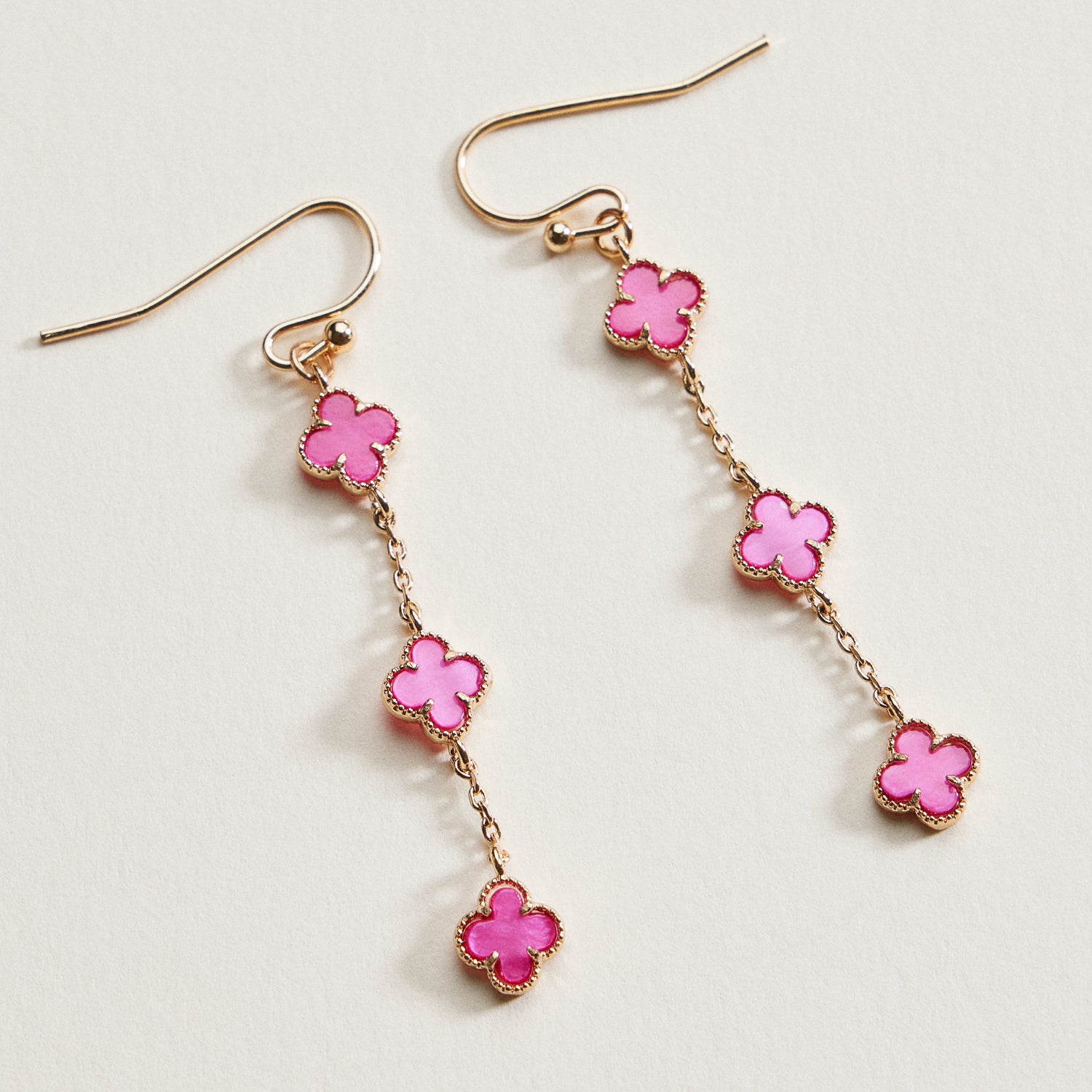 Mini Quatrefoil Dangle Earrings | Delicate Charm Jewelry