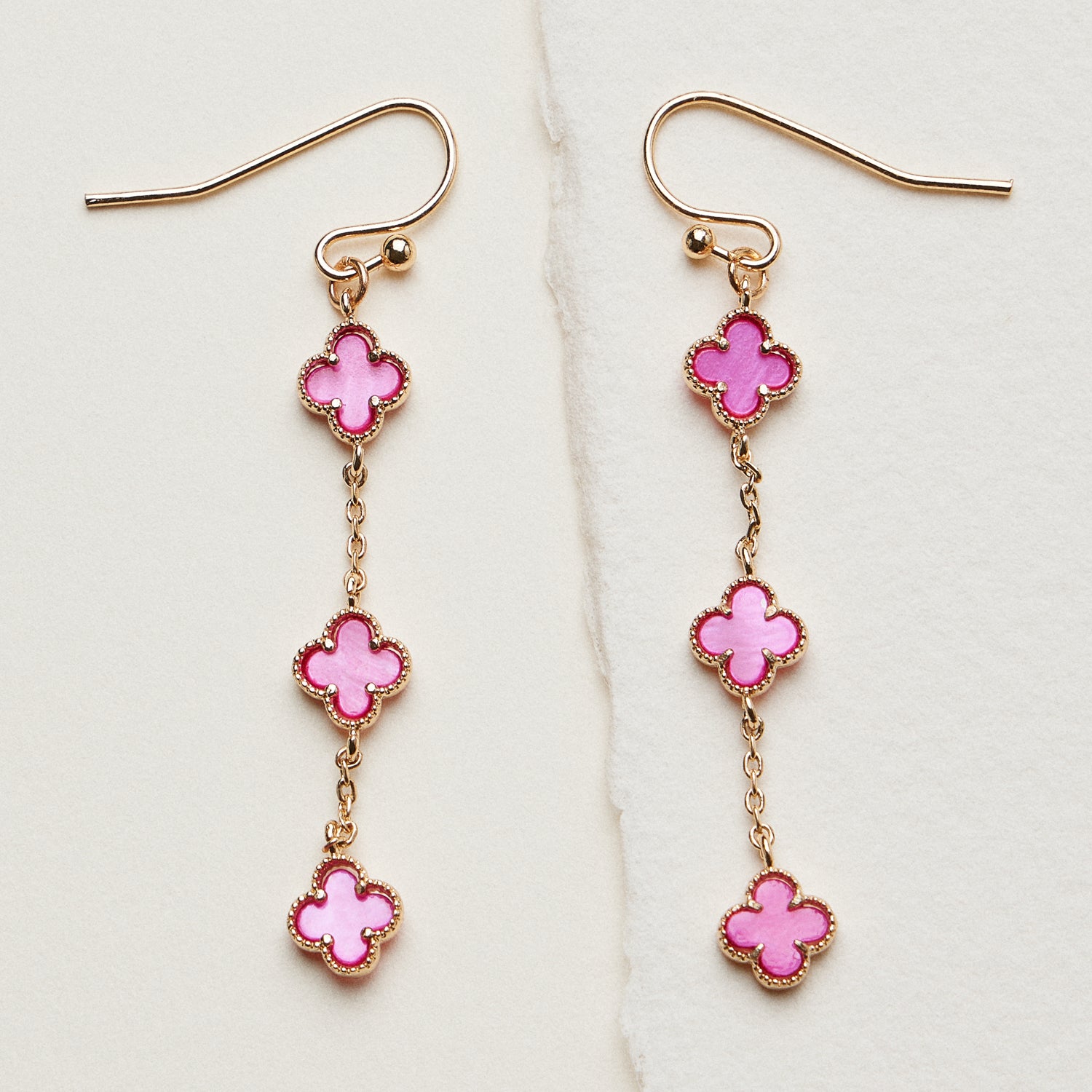 Mini Quatrefoil Dangle Earrings | Delicate Charm Jewelry