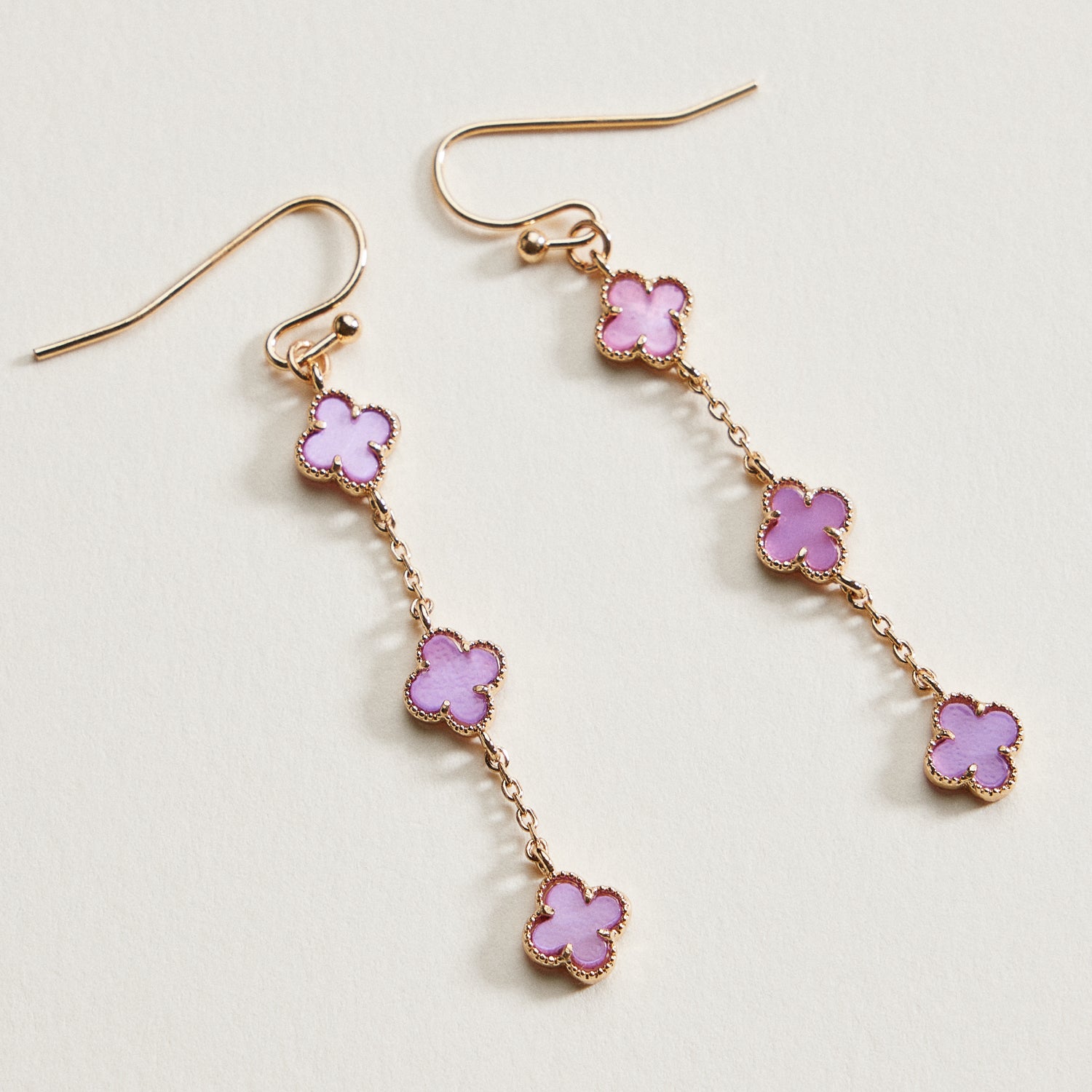 Mini Quatrefoil Dangle Earrings | Delicate Charm Jewelry