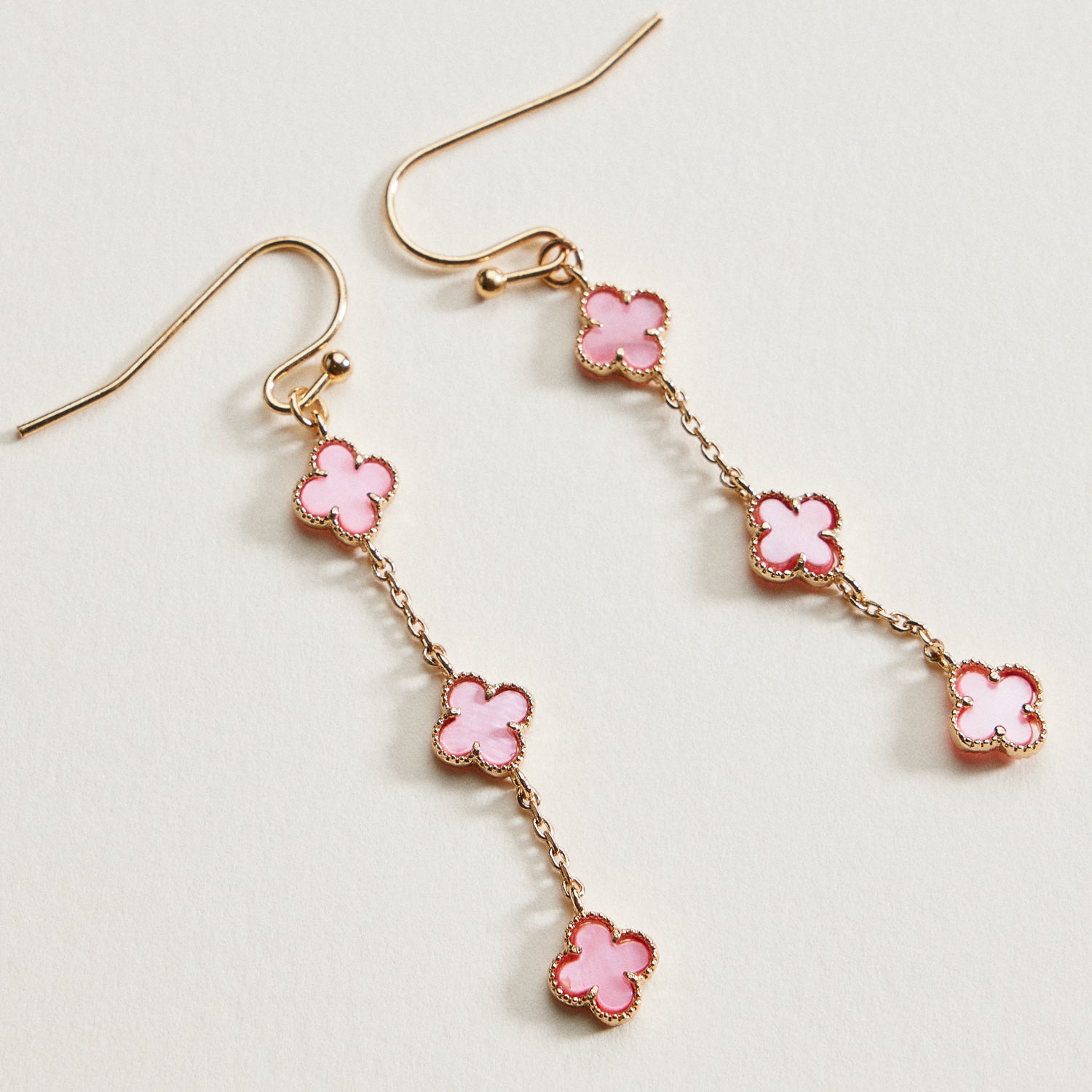 Mini Quatrefoil Dangle Earrings | Delicate Charm Jewelry