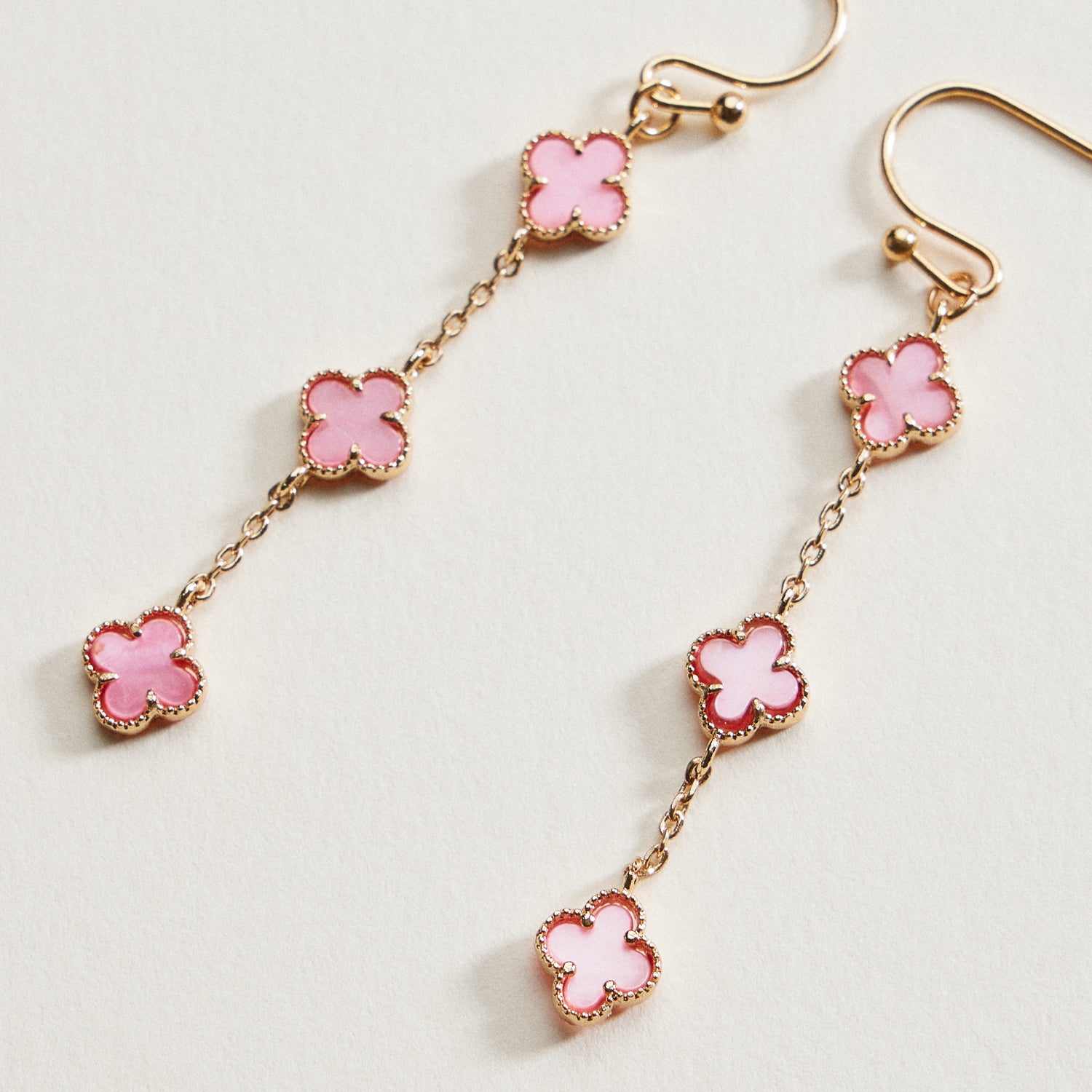 Mini Quatrefoil Dangle Earrings | Delicate Charm Jewelry