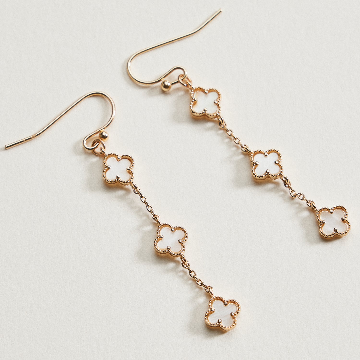 Mini Quatrefoil Dangle Earrings | Delicate Charm Jewelry