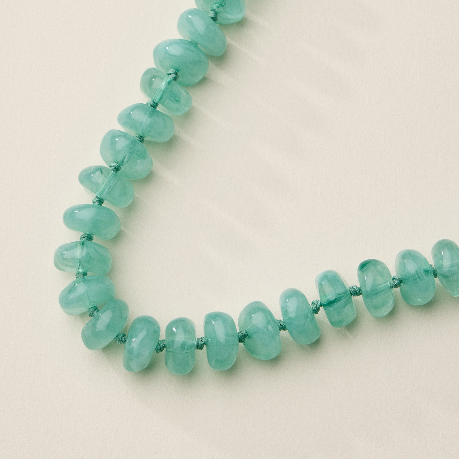 Chunky Translucent Glass Bead Necklace with Adjustable Chain – Handmade Statement Jewelry