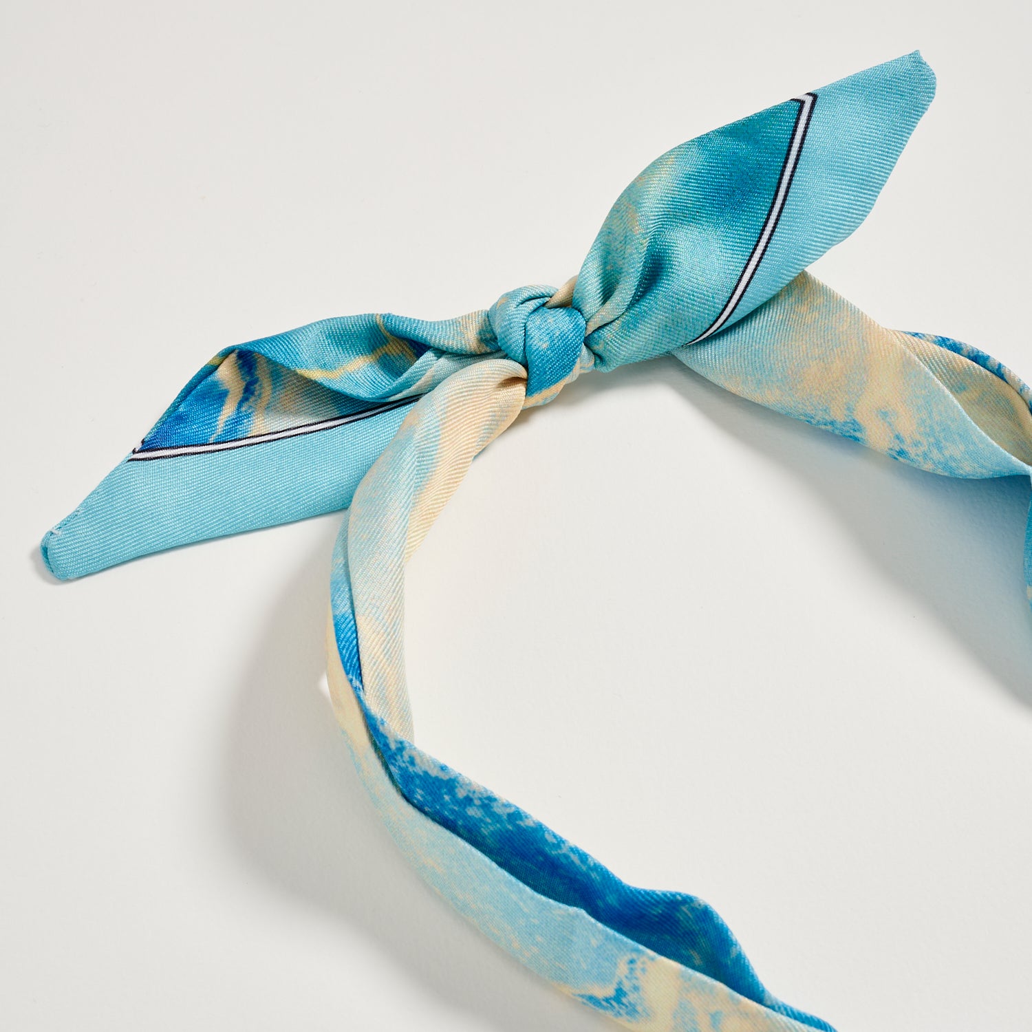 Blue Ocean Charm Scarf Necklace – Gold Shell & Pearl Pendant Tie Necklace for Women - Frem