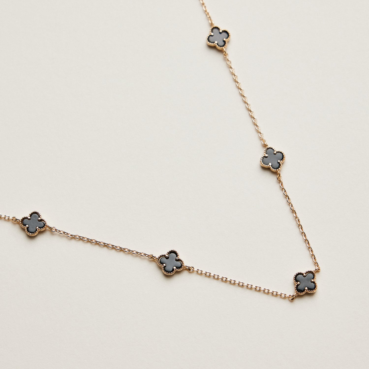 Mini Quatrefoil Station Necklace | Multi Charm Jewelry