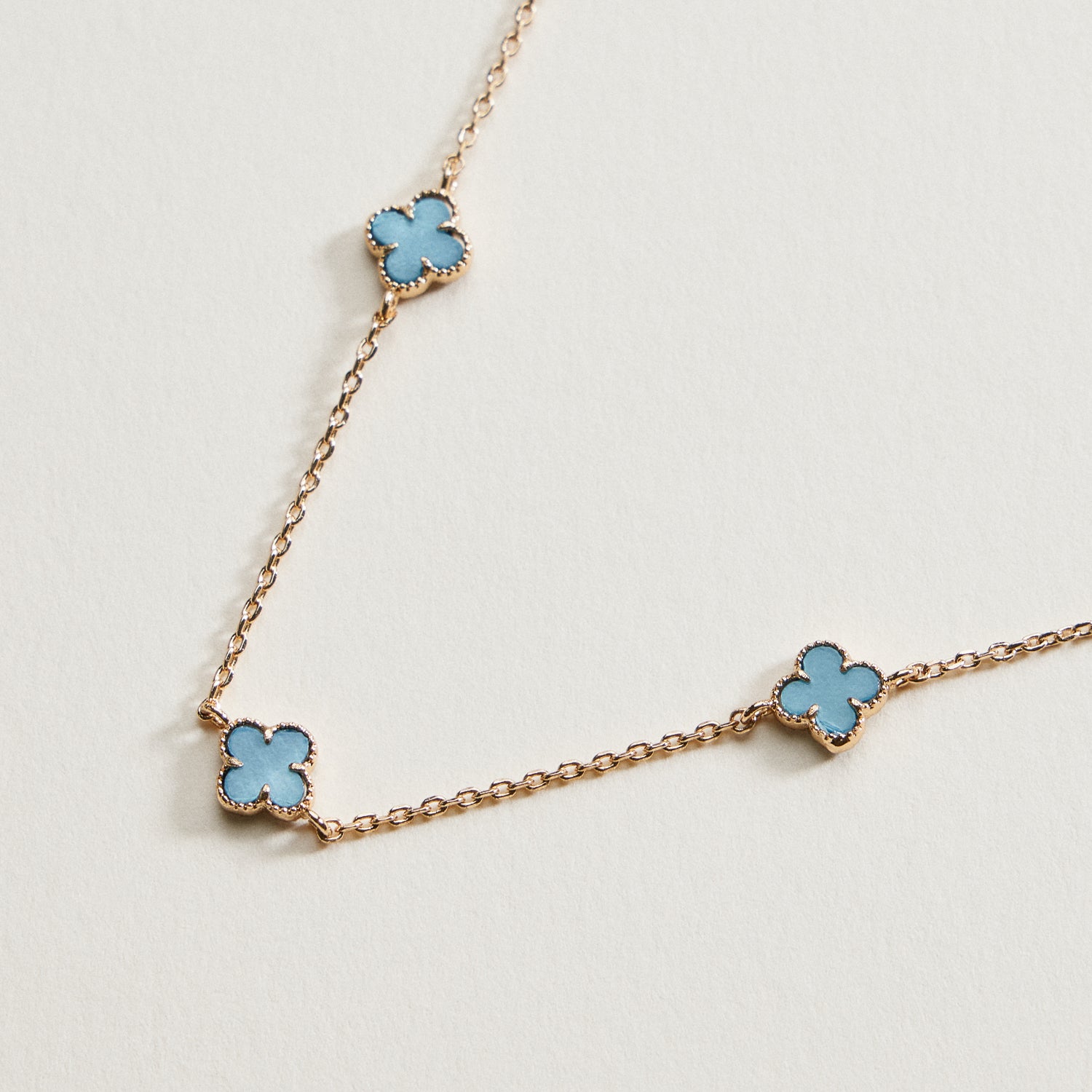 Mini Quatrefoil Station Necklace | Multi Charm Jewelry
