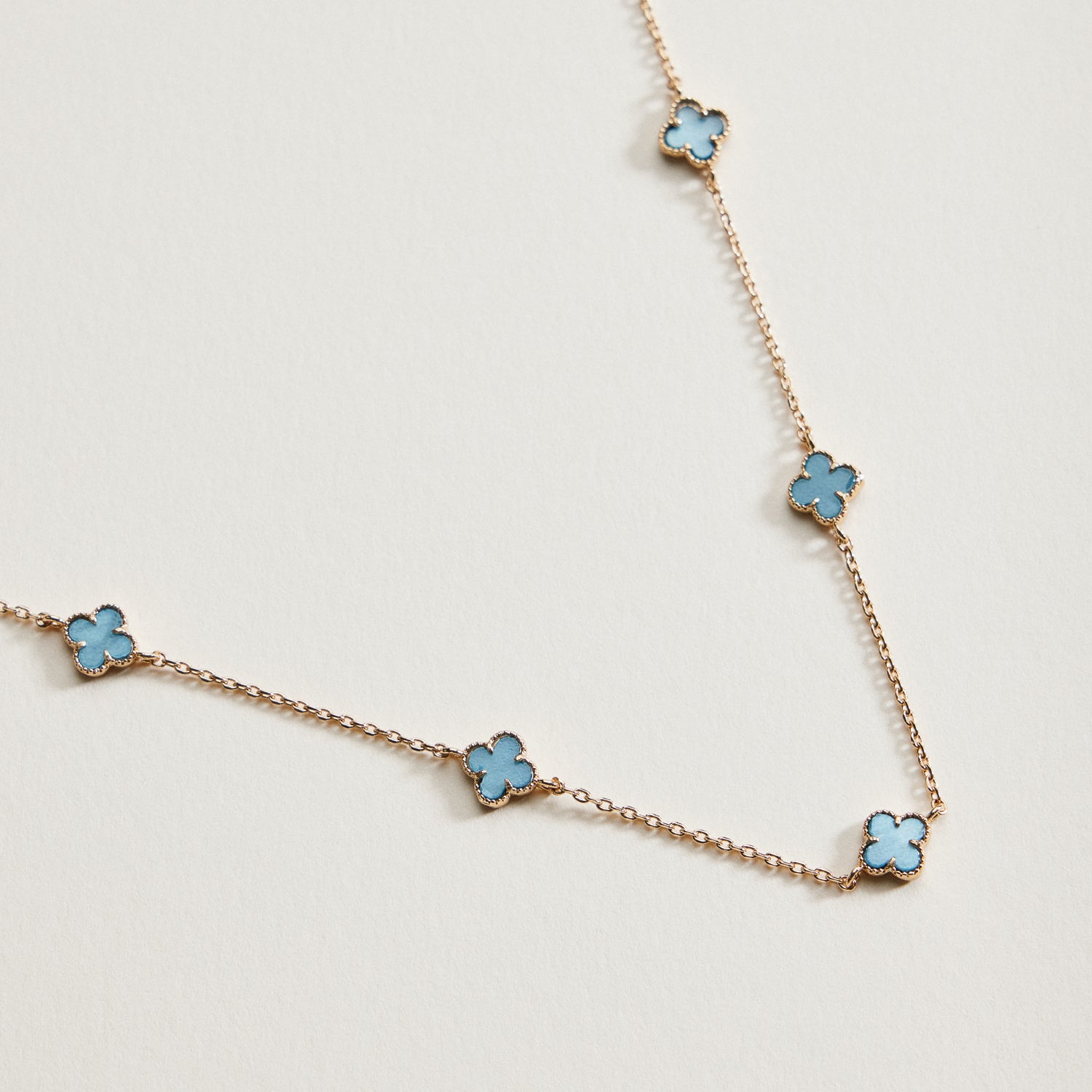 Mini Quatrefoil Station Necklace | Multi Charm Jewelry