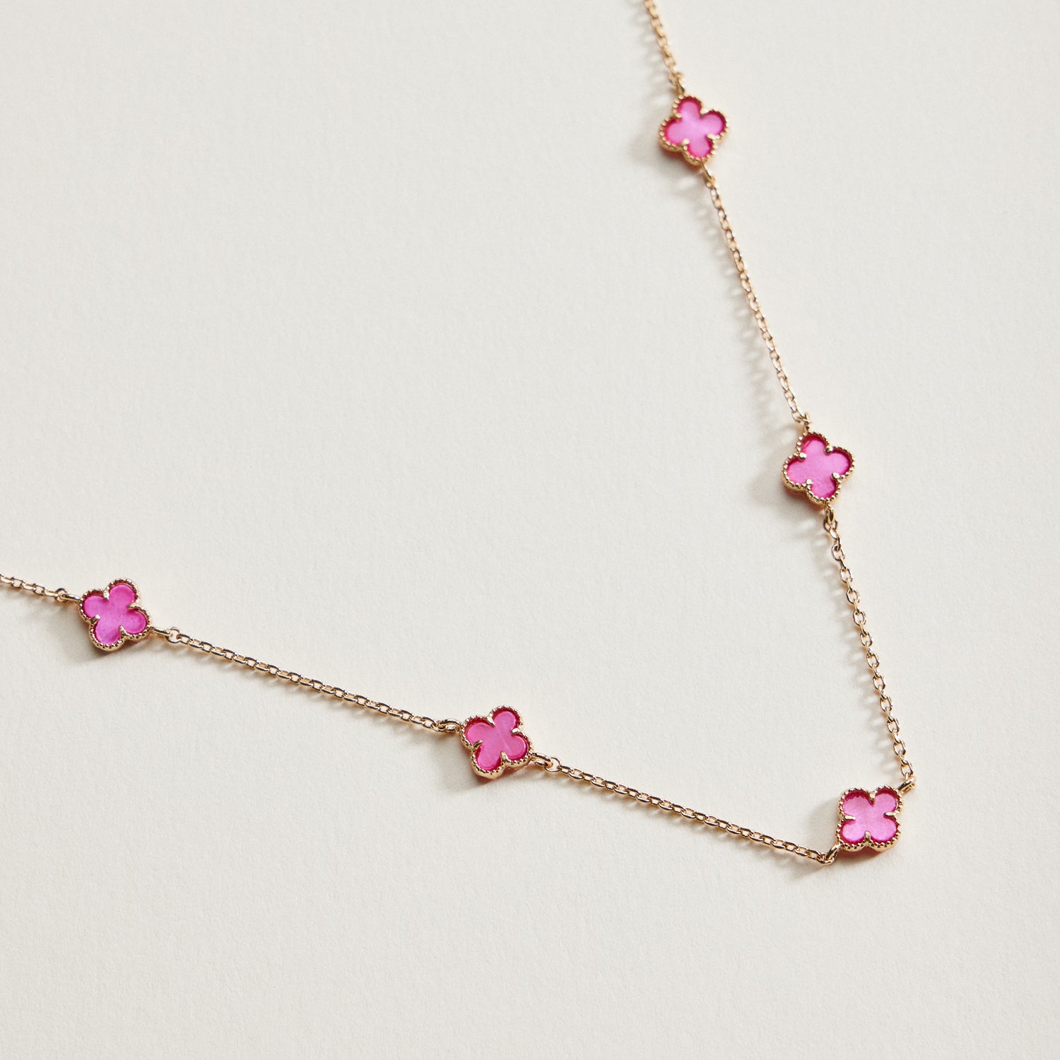 Mini Quatrefoil Station Necklace | Multi Charm Jewelry