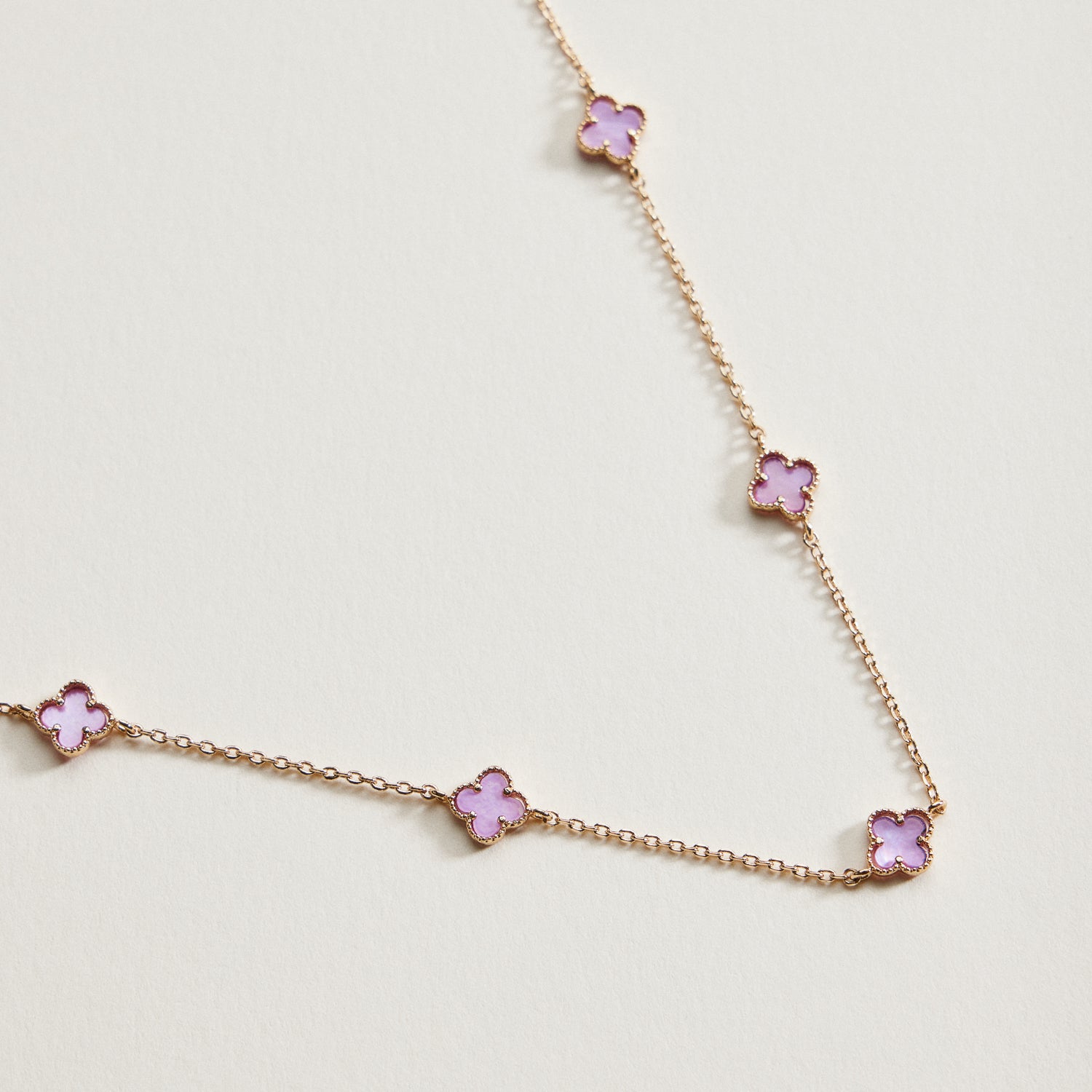 Mini Quatrefoil Station Necklace | Multi Charm Jewelry