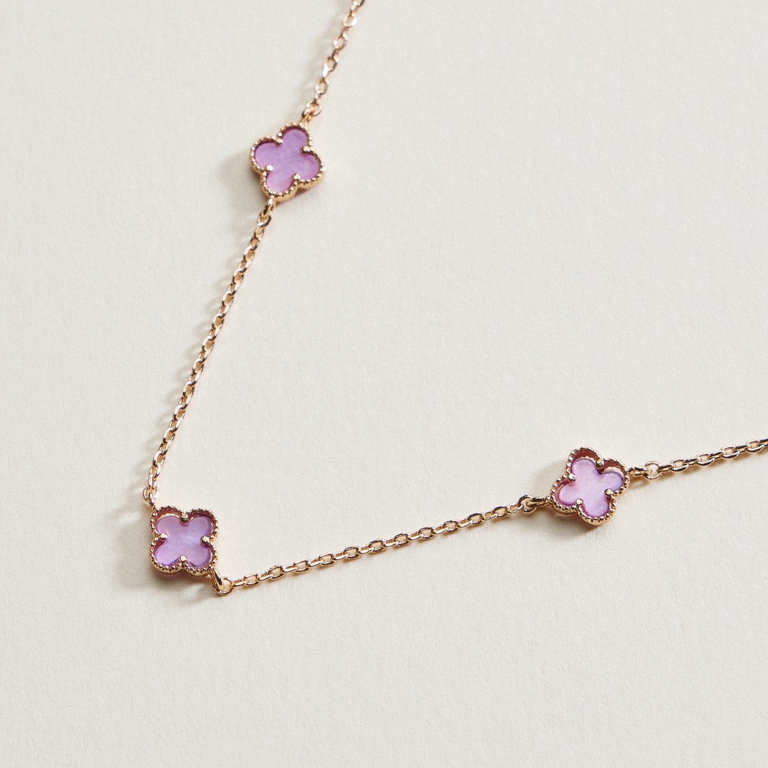 Mini Quatrefoil Station Necklace | Multi Charm Jewelry