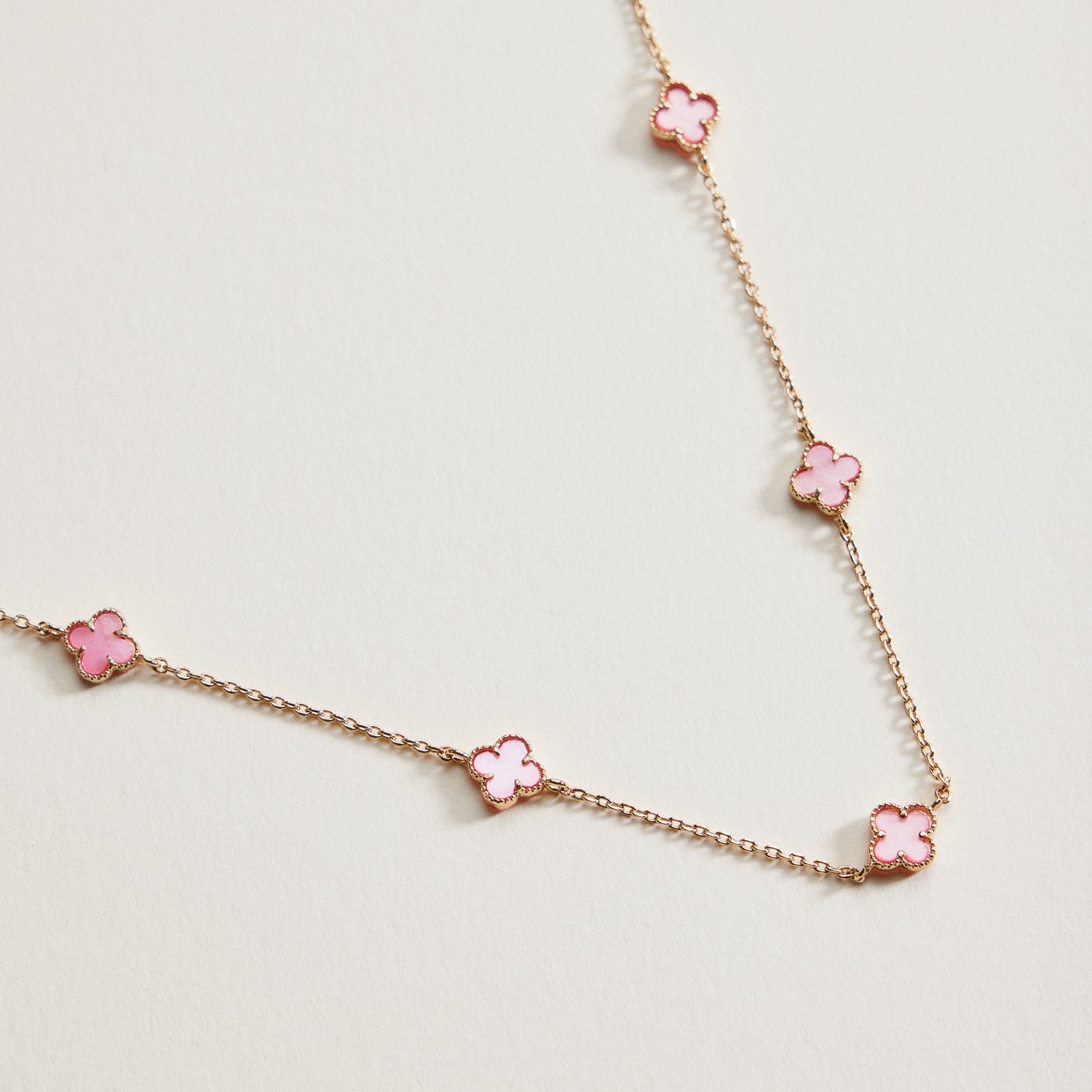 Mini Quatrefoil Station Necklace | Multi Charm Jewelry