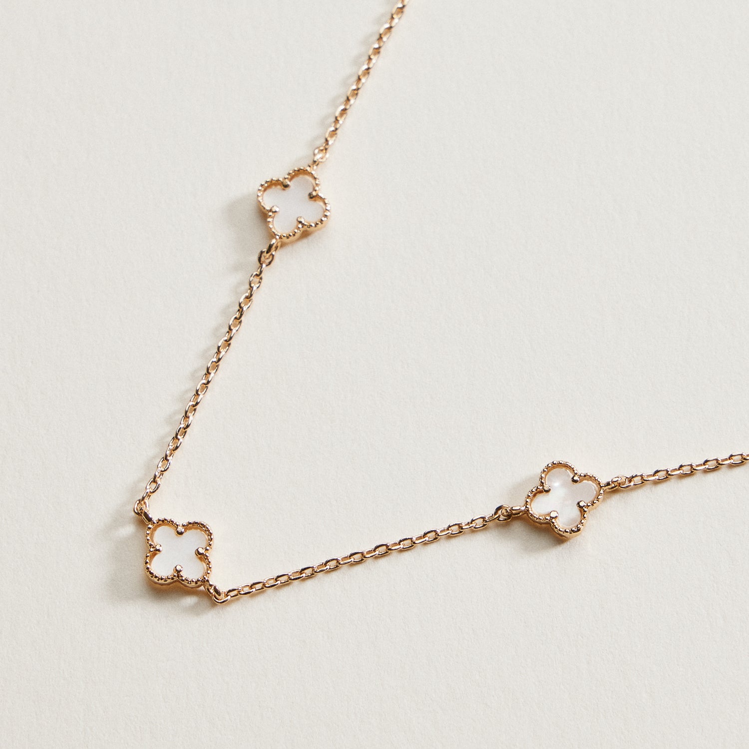 Mini Quatrefoil Station Necklace | Multi Charm Jewelry